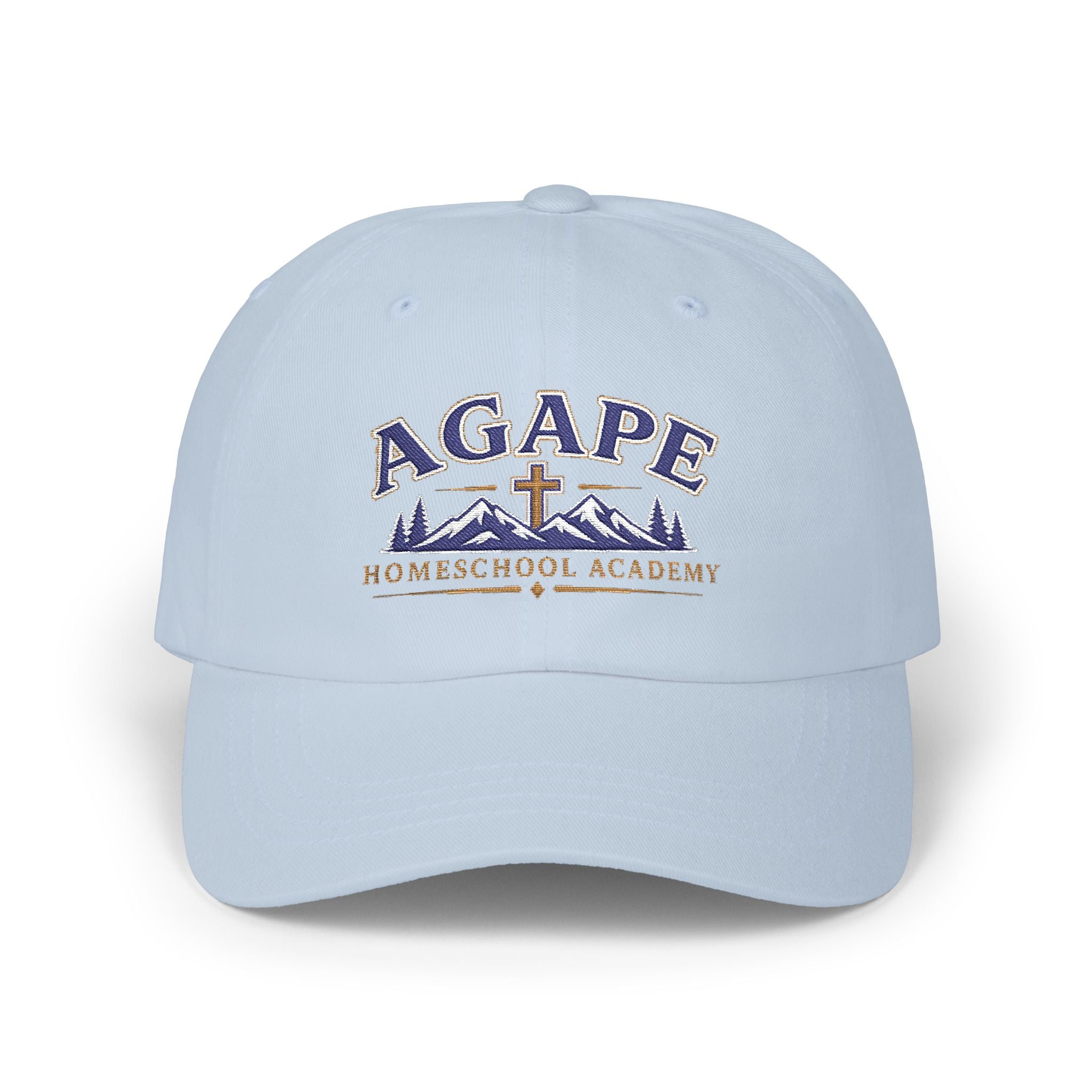 Agape Homeschool Academy Embroidered Mountain Cross Dad Hat