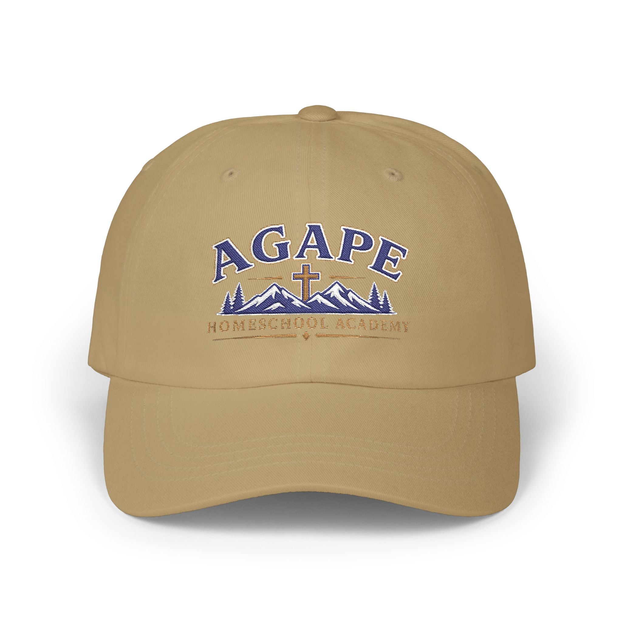 Agape Homeschool Academy Embroidered Mountain Cross Dad Hat