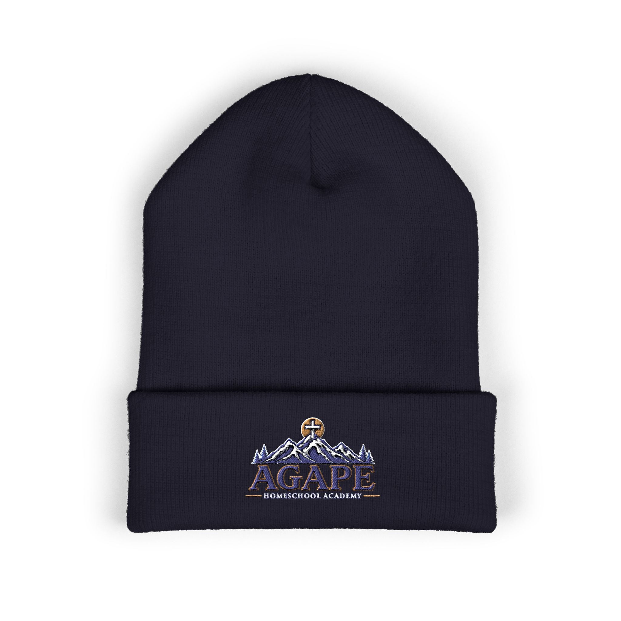 Agape Homeschool Academy Mountain Embroidered Knit Beanie