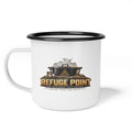 Refuge Point - Pot & Ladle 12oz Enamel Camping Mug, First Responder Field Support Volunteer Coffee Cup