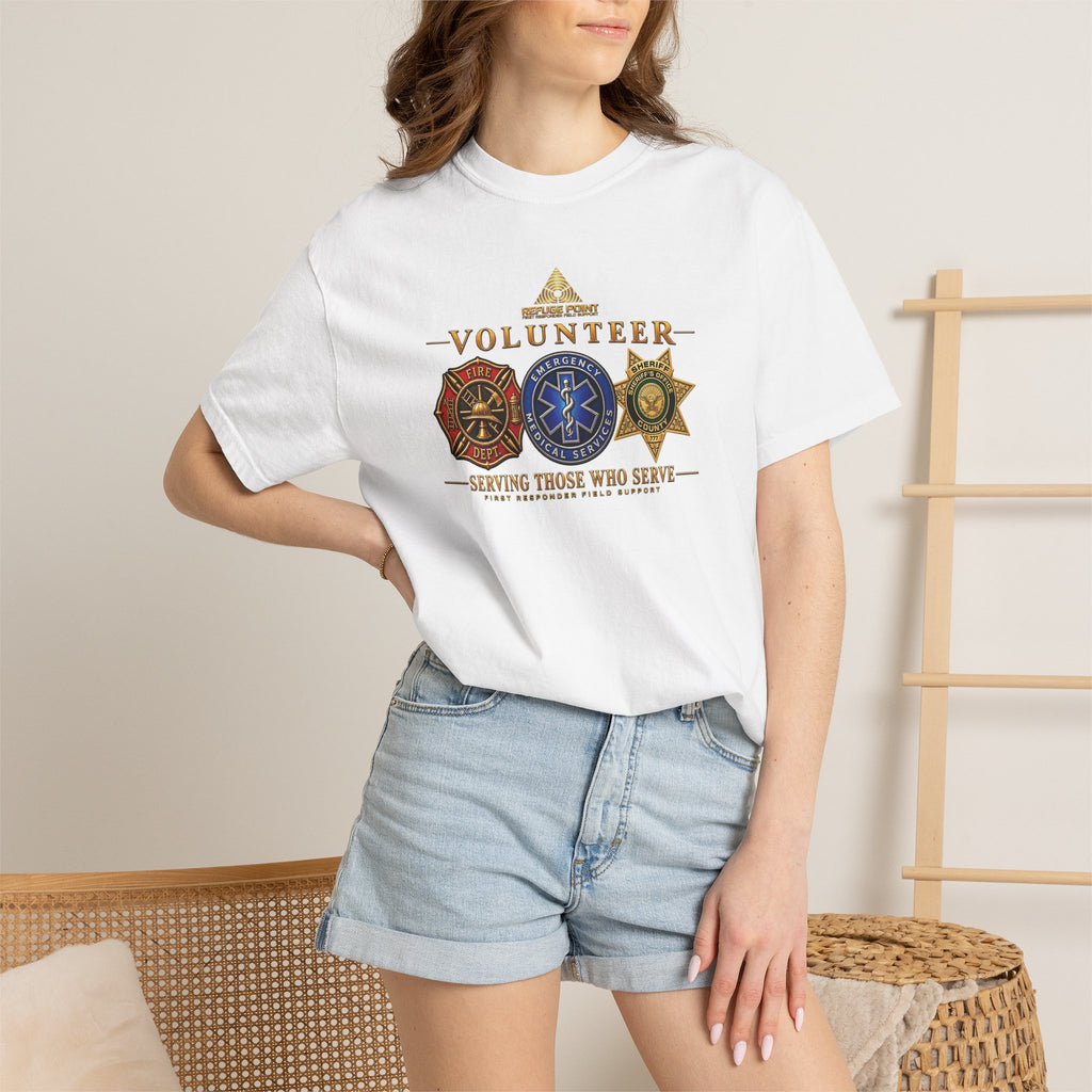 Refuge Point - Women's Volunteer T-Shirt, Galatians 5:13, Refuge Point First Responder Support, Ministry Volunteer Tee