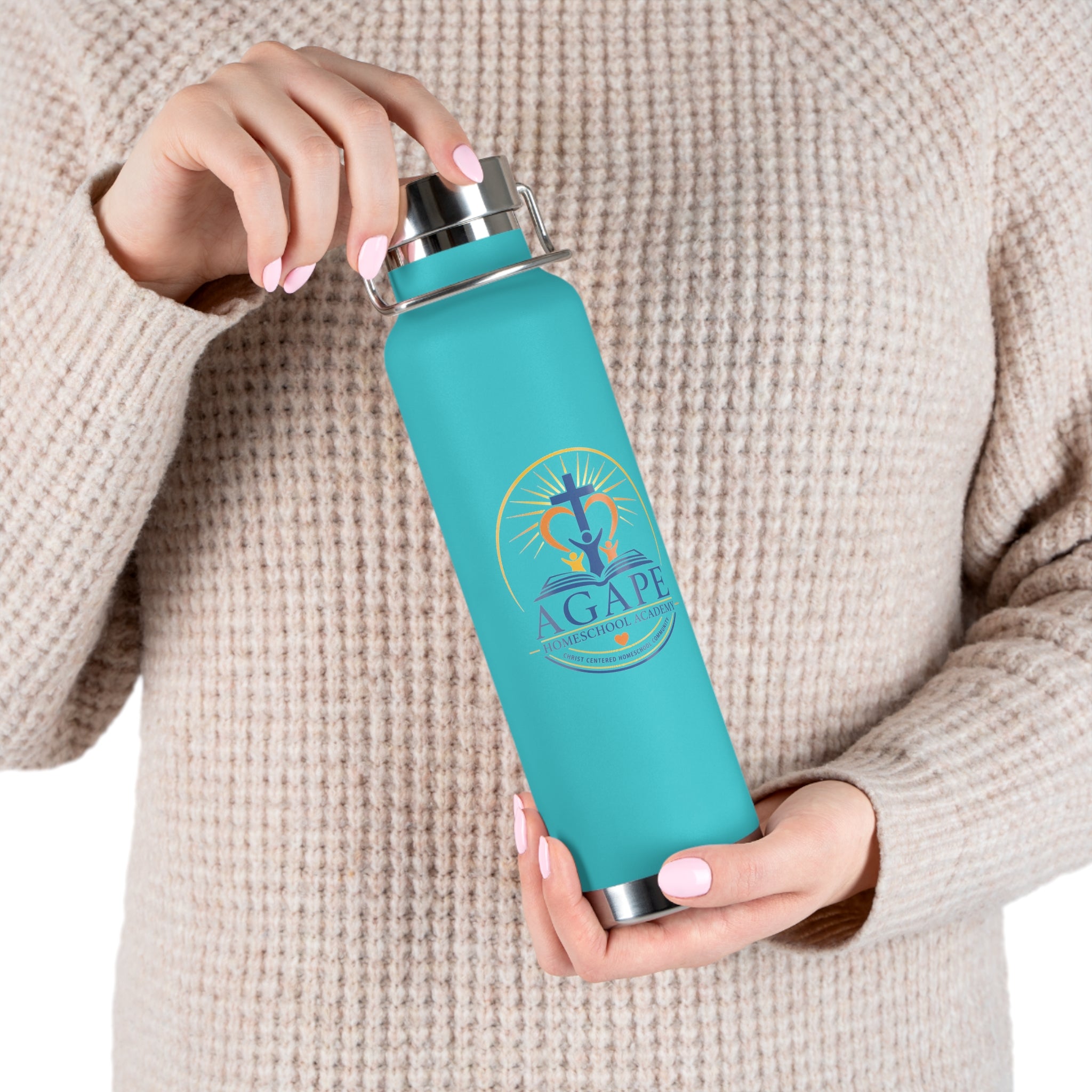 Agape Homeschool Academy Logo 22oz Insulated Water Bottle
