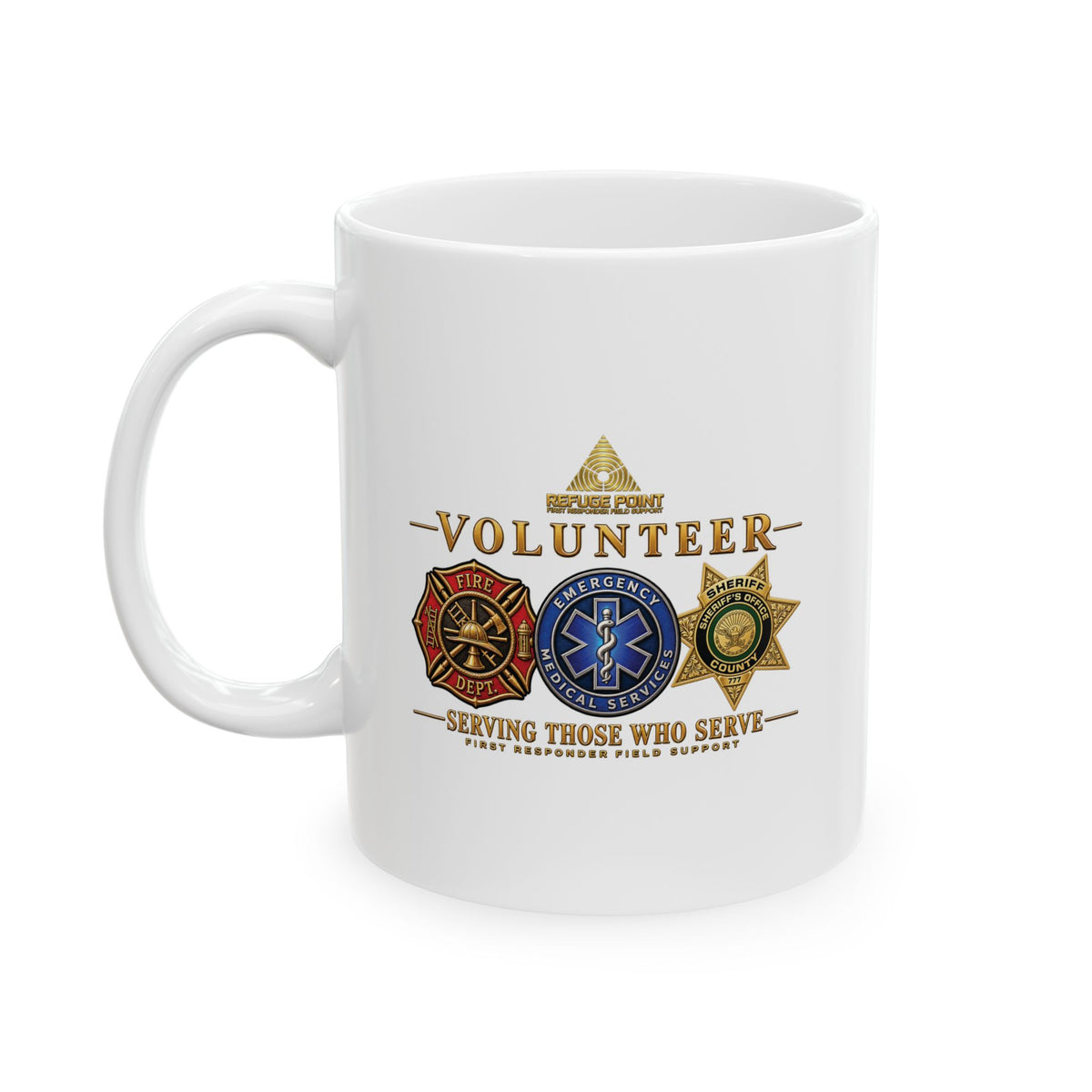Refuge Point - Volunteer Coffee Mug, First Responder Field Support Volunteer Coffee Cup, 11oz or 15oz