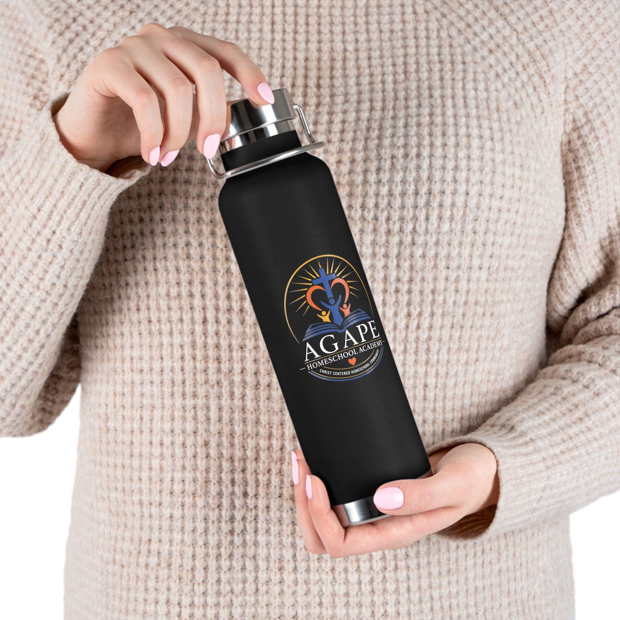 Agape Homeschool Academy Logo 22oz Insulated Water Bottle