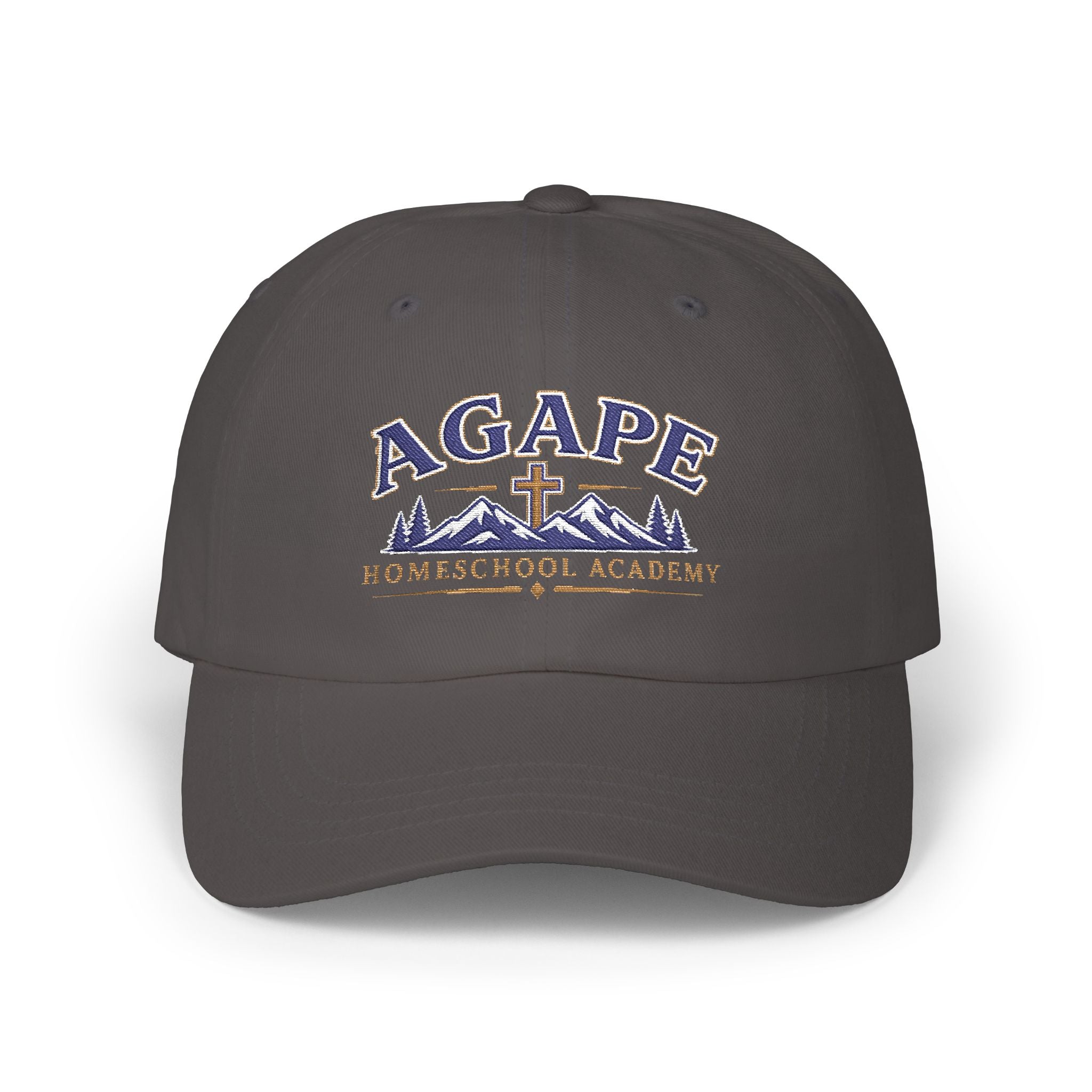 Agape Homeschool Academy Embroidered Mountain Cross Dad Hat