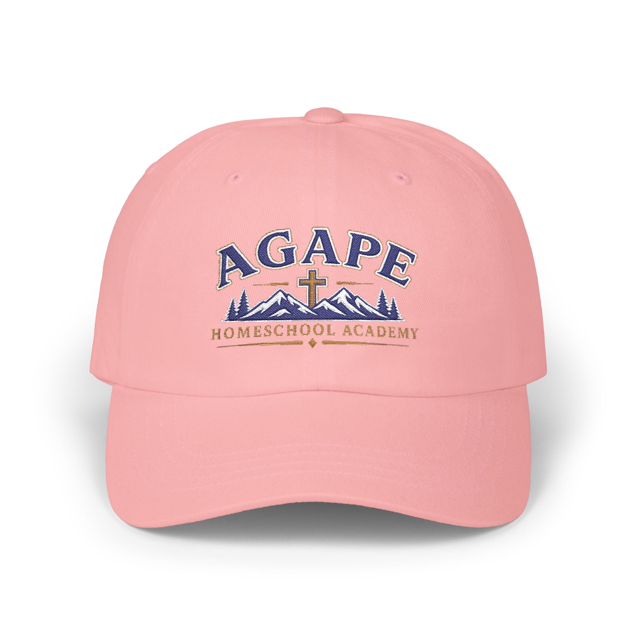 Agape Homeschool Academy Embroidered Mountain Cross Dad Hat