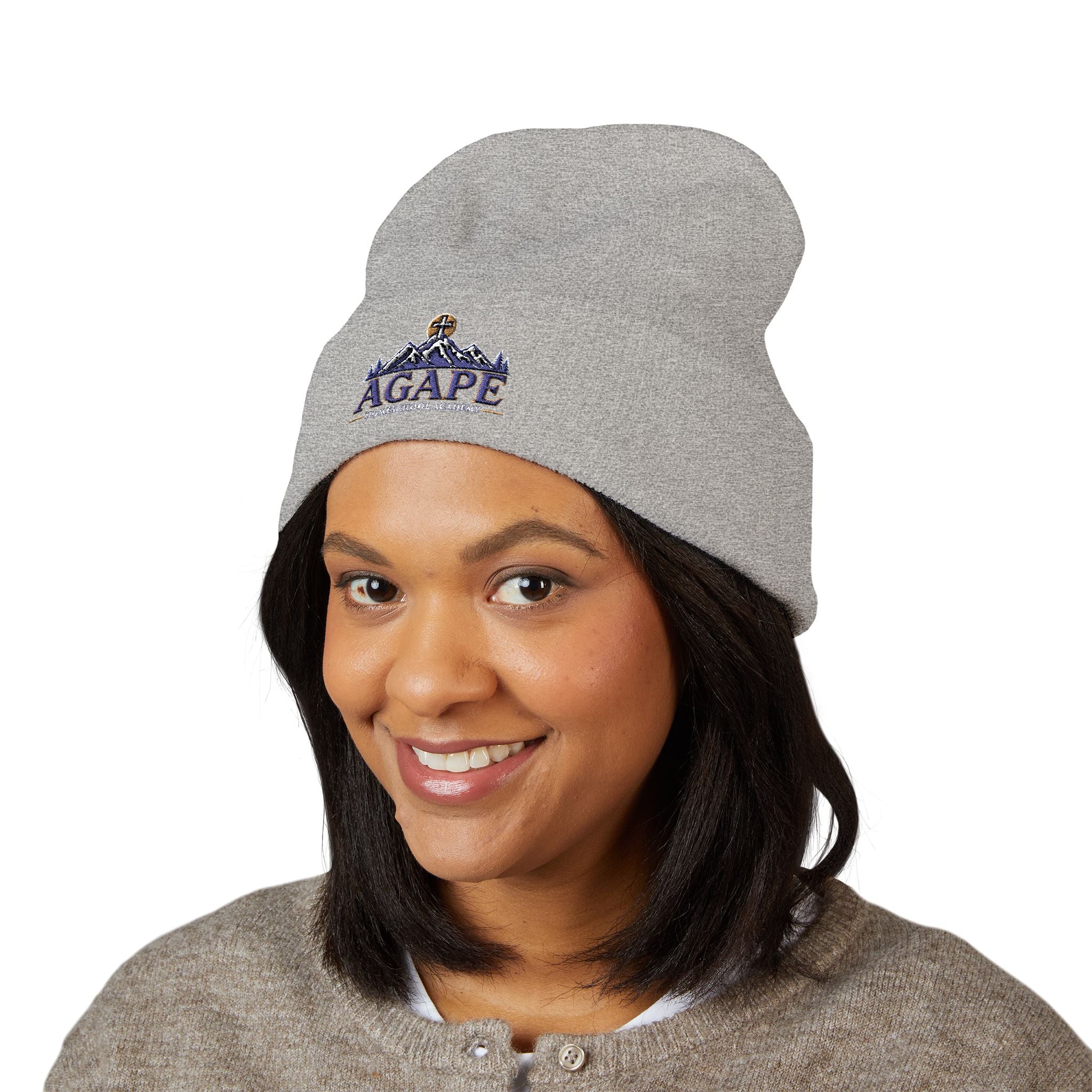 Agape Homeschool Academy Mountain Embroidered Knit Beanie