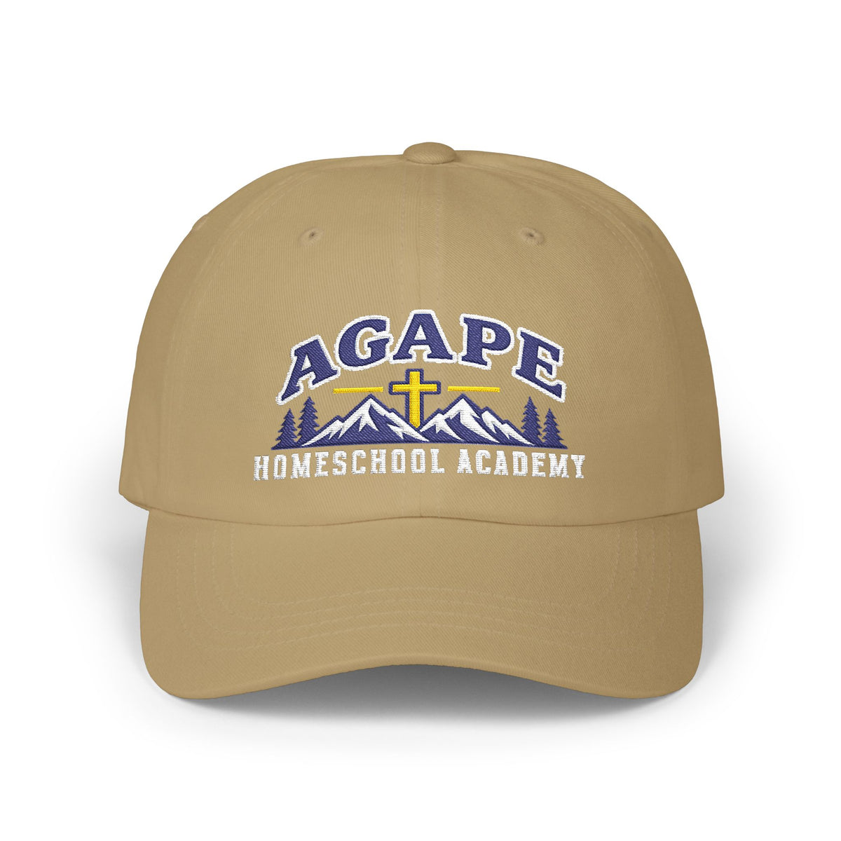 Agape Homeschool Academy Embroidered Mountain Cross Dad Hat