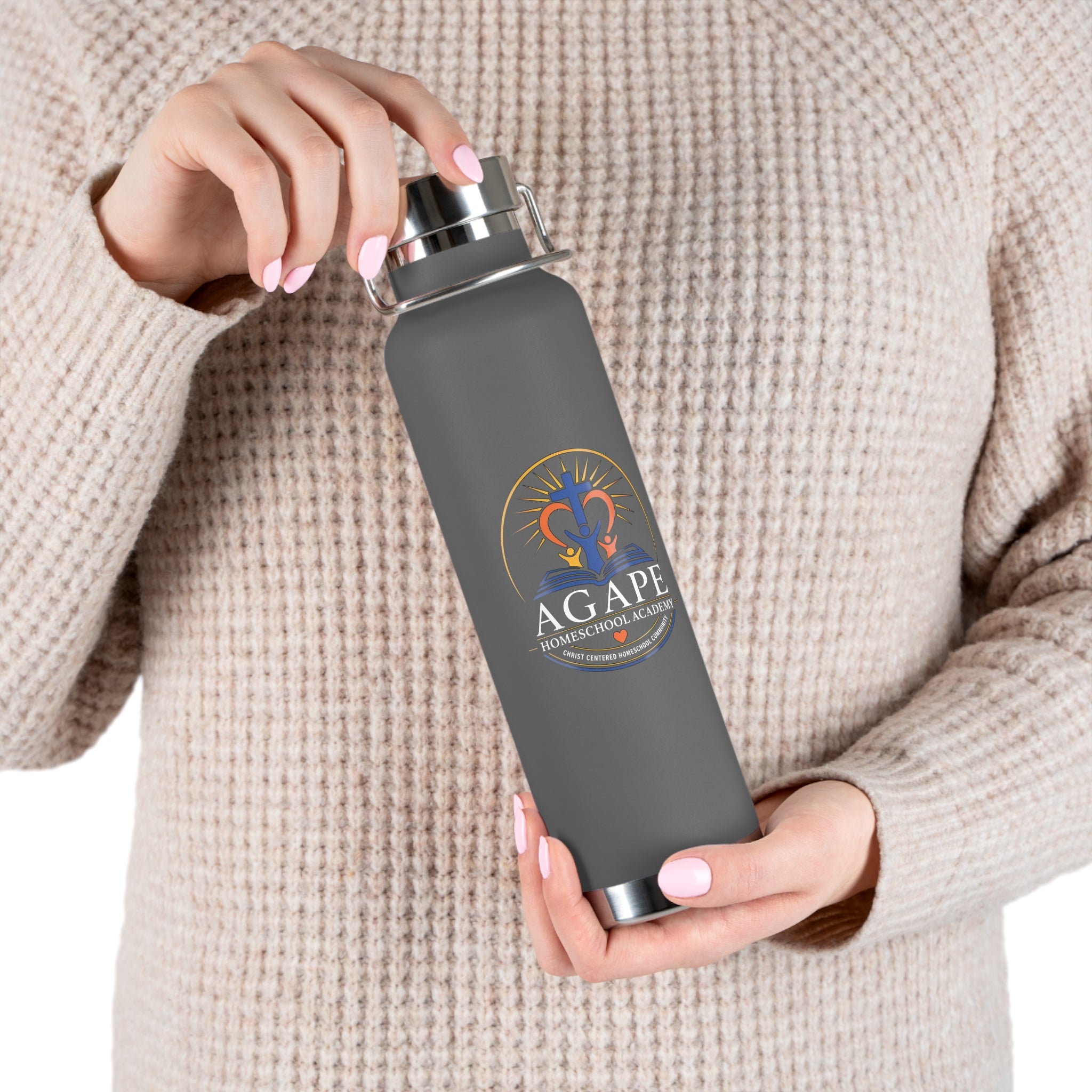 Agape Homeschool Academy Logo 22oz Insulated Water Bottle