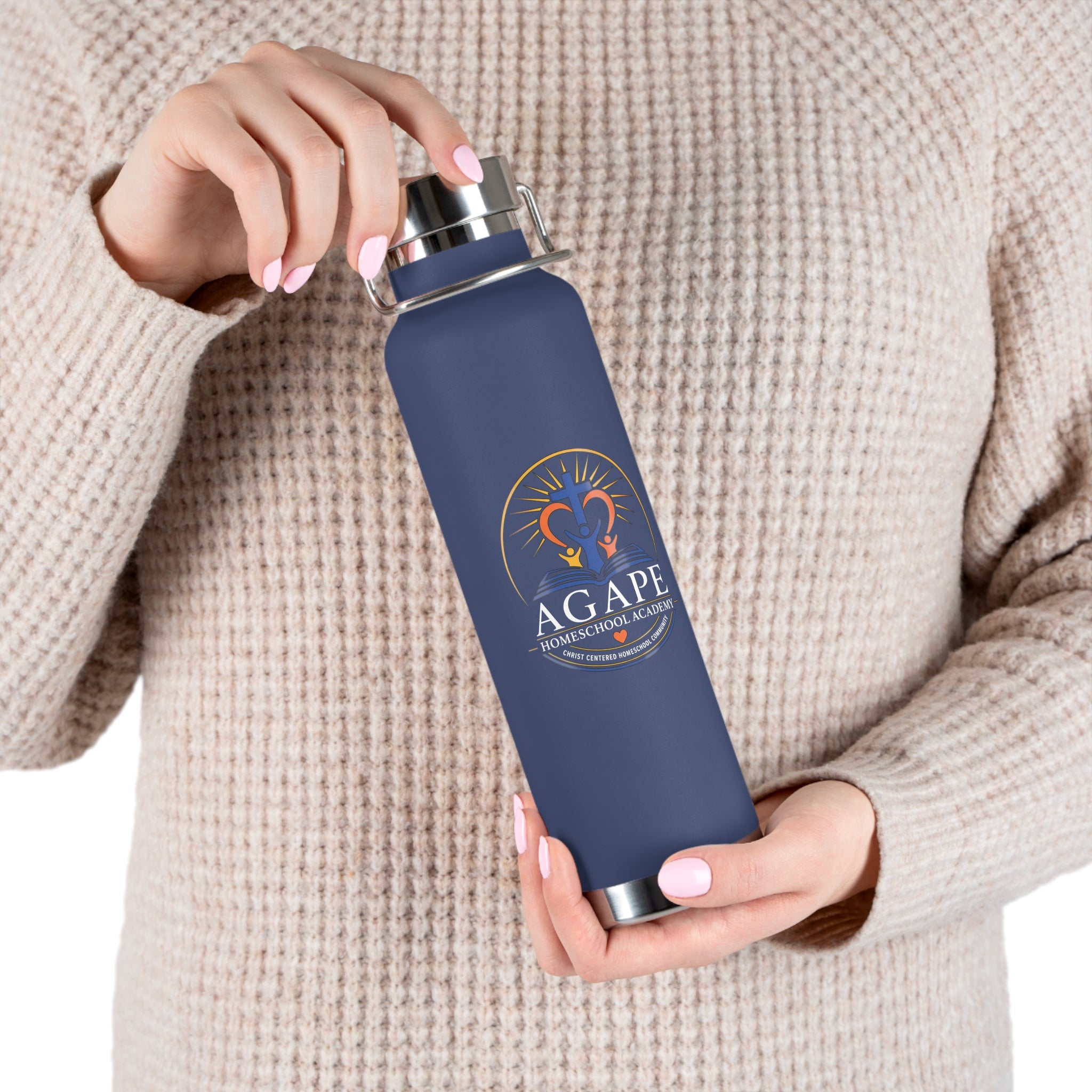 Agape Homeschool Academy Logo 22oz Insulated Water Bottle