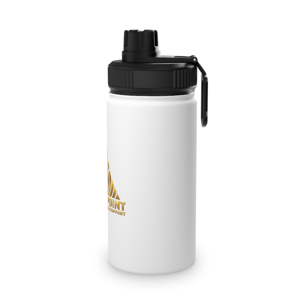 Refuge Point - Gold Logo Stainless Steel Water Bottle, Volunteer First Responder Support Bottle, In 12oz 18oz and 32oz