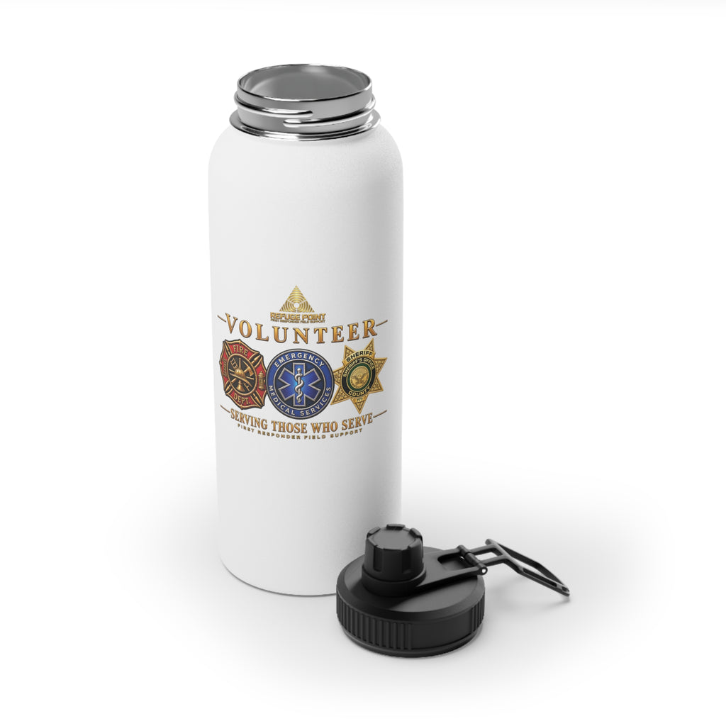 Refuge Point - Serving Those Who Serve Stainless Steel Water Bottle, Volunteer First Responder Support Bottle, In 12oz 18oz and 32oz