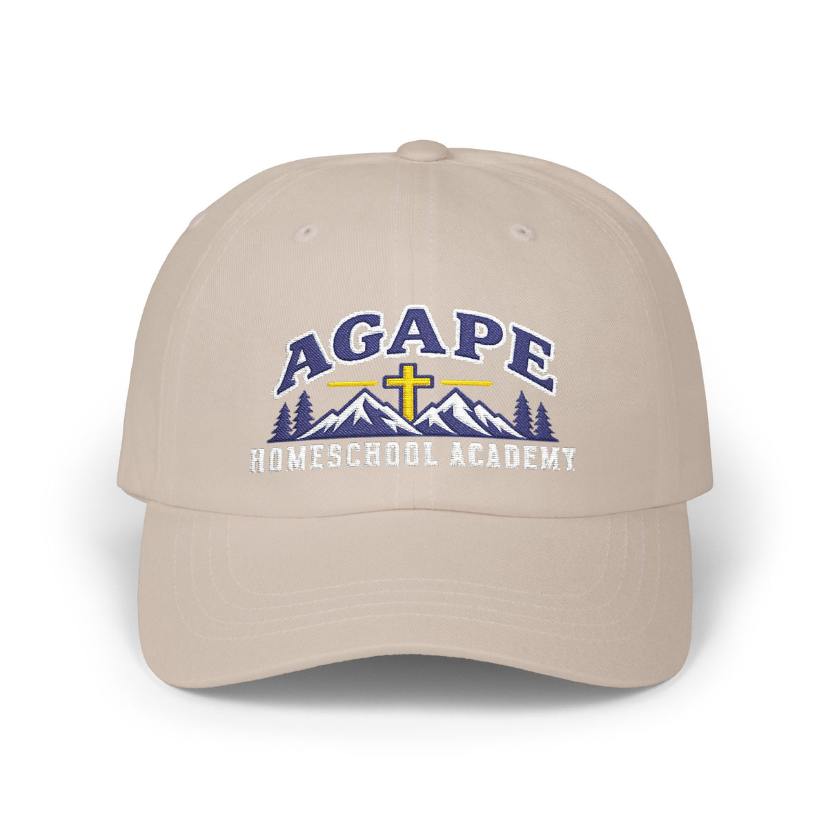 Agape Homeschool Academy Embroidered Mountain Cross Dad Hat