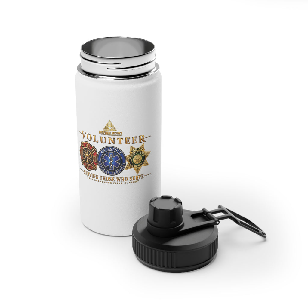 Refuge Point - Serving Those Who Serve Stainless Steel Water Bottle, Volunteer First Responder Support Bottle, In 12oz 18oz and 32oz