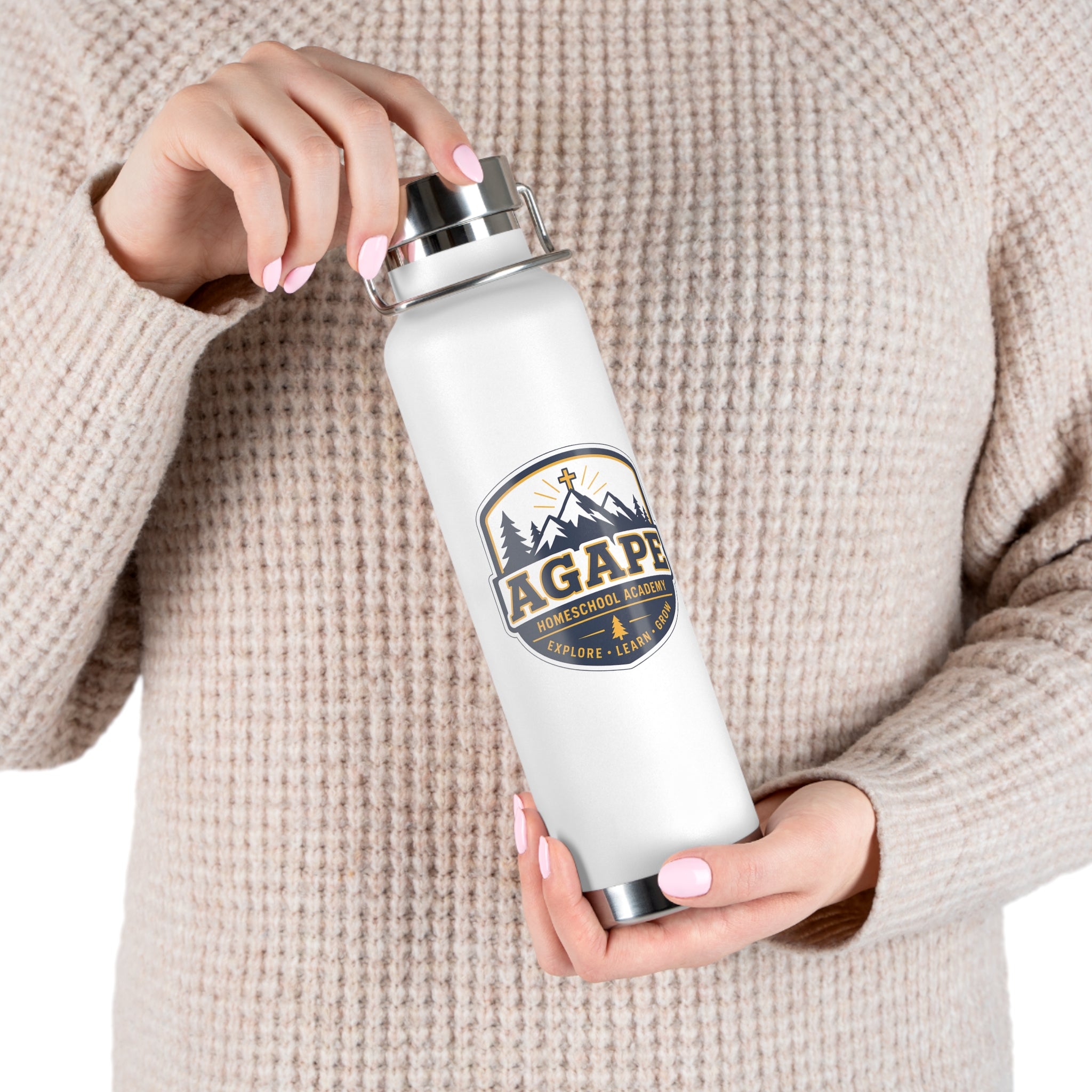 Agape Homeschool Academy 22oz Insulated Water Bottle