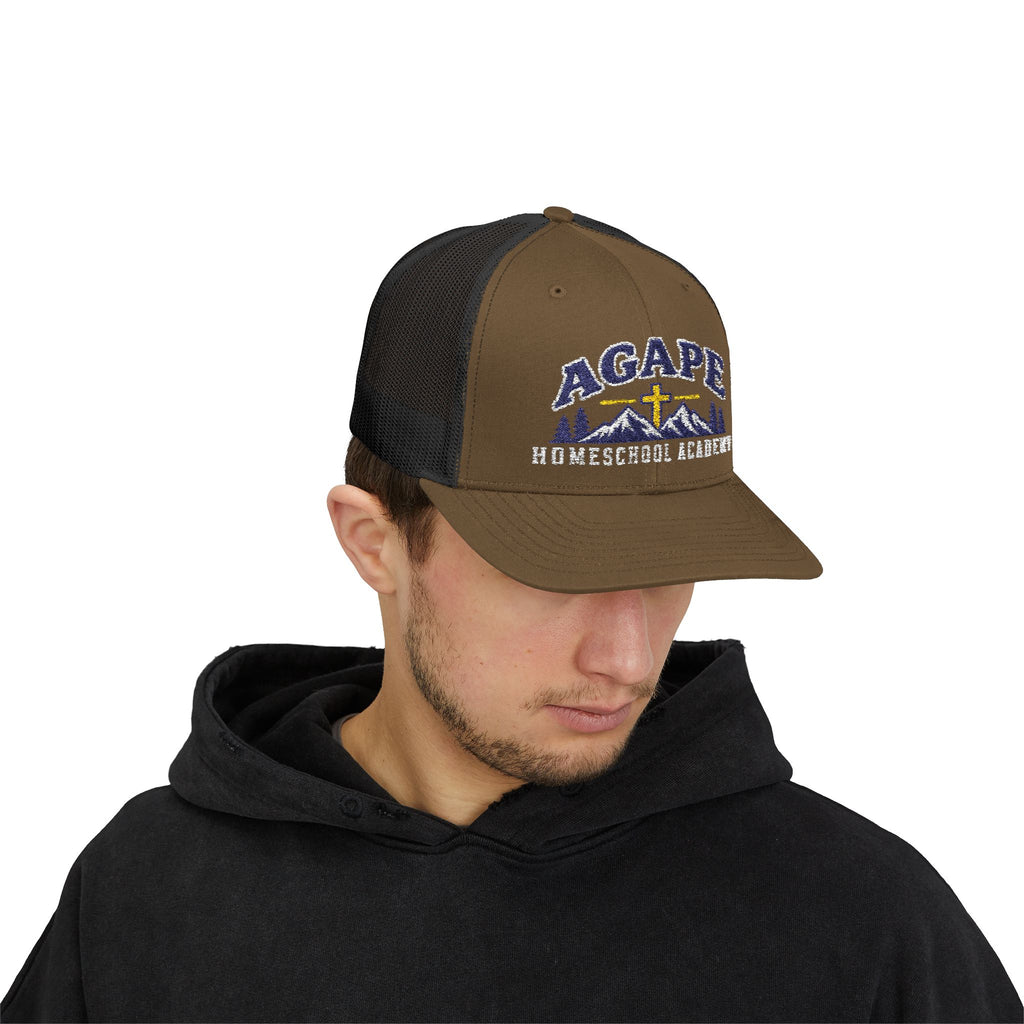Agape Homeschool Academy Mountain Cross Trucker Hat