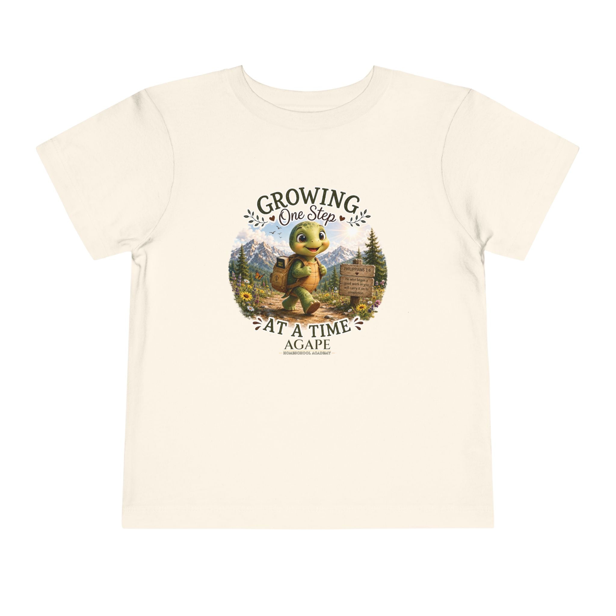 Tots Growing One Step At A Time Turtle Tee