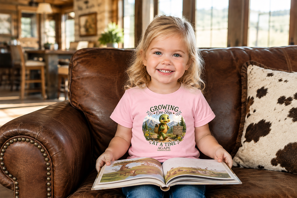 Tots Growing One Step At A Time Turtle Tee