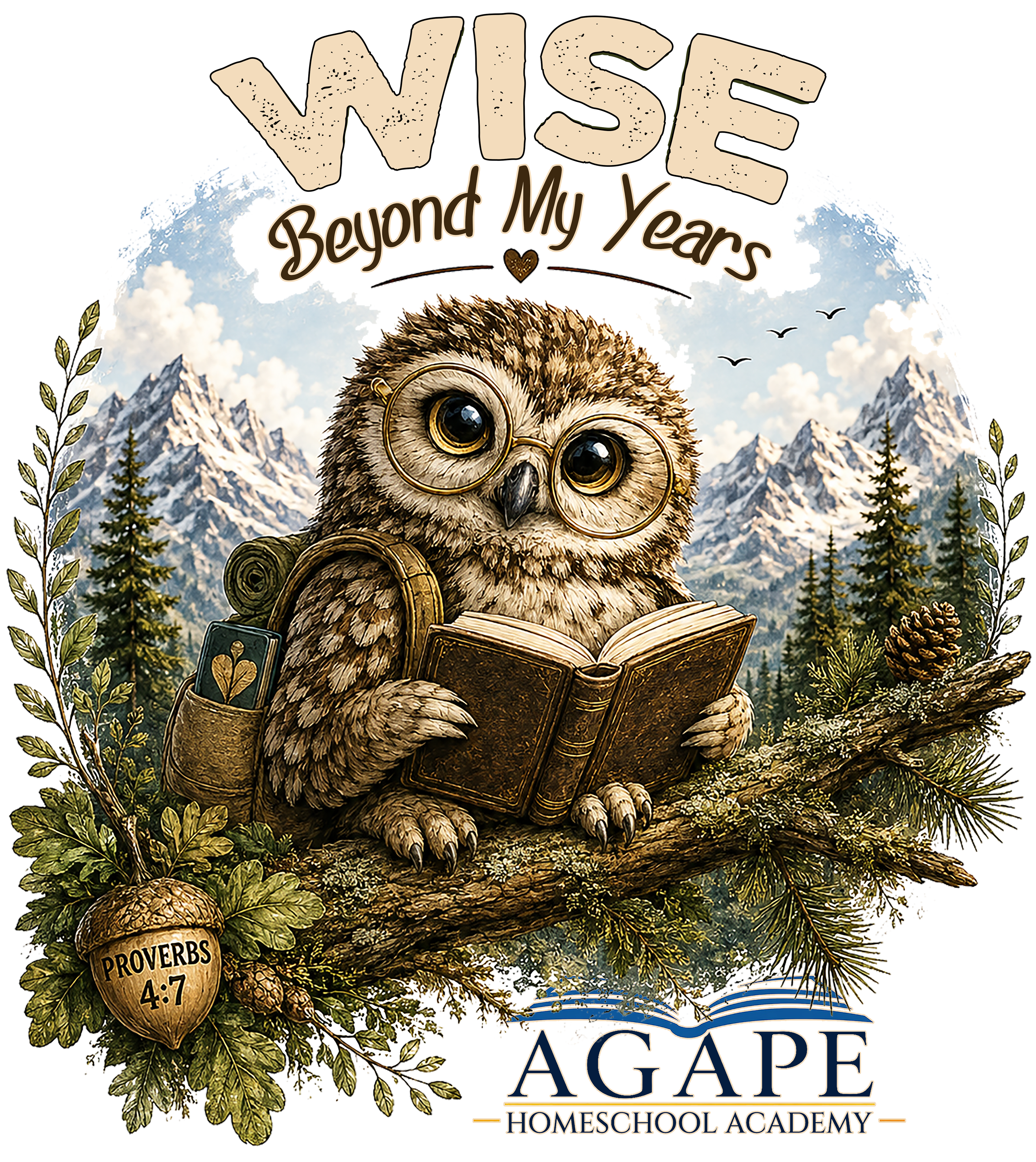 Doves Agape Christian Academy Owl Pullover Hoodie