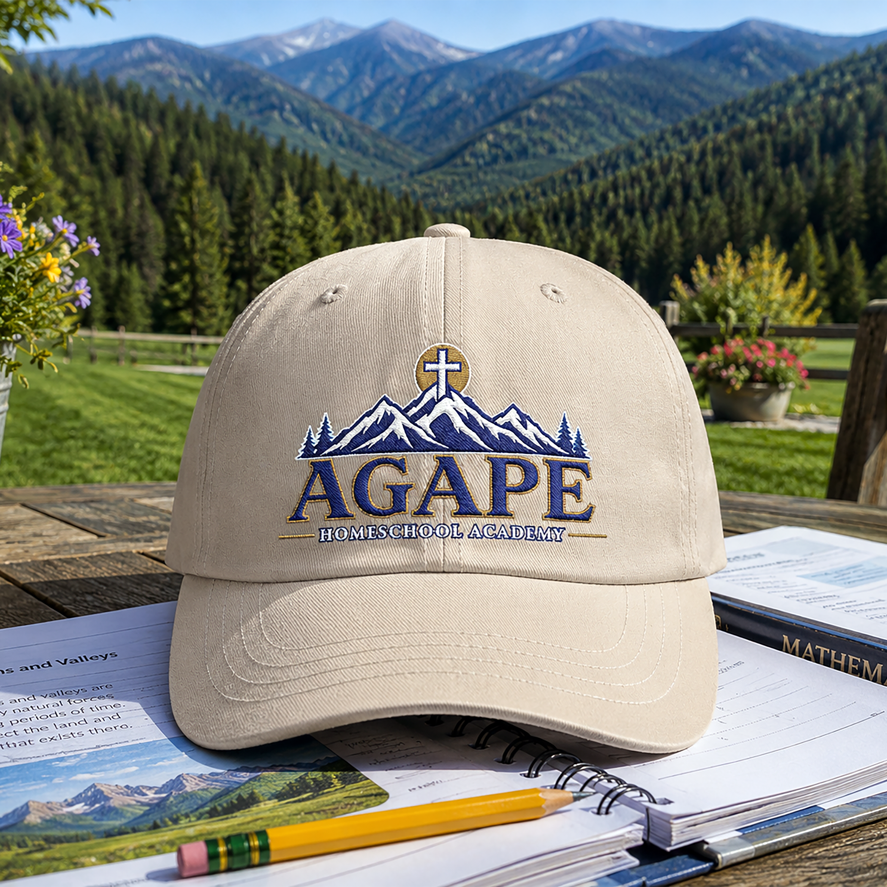 Agape Homeschool Academy Embroidered Mountain Dad Hat