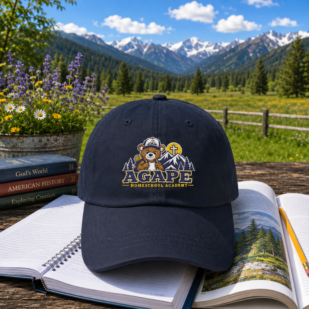 Agape Homeschool Academy Adventure Embroidered Bear Kids Hat