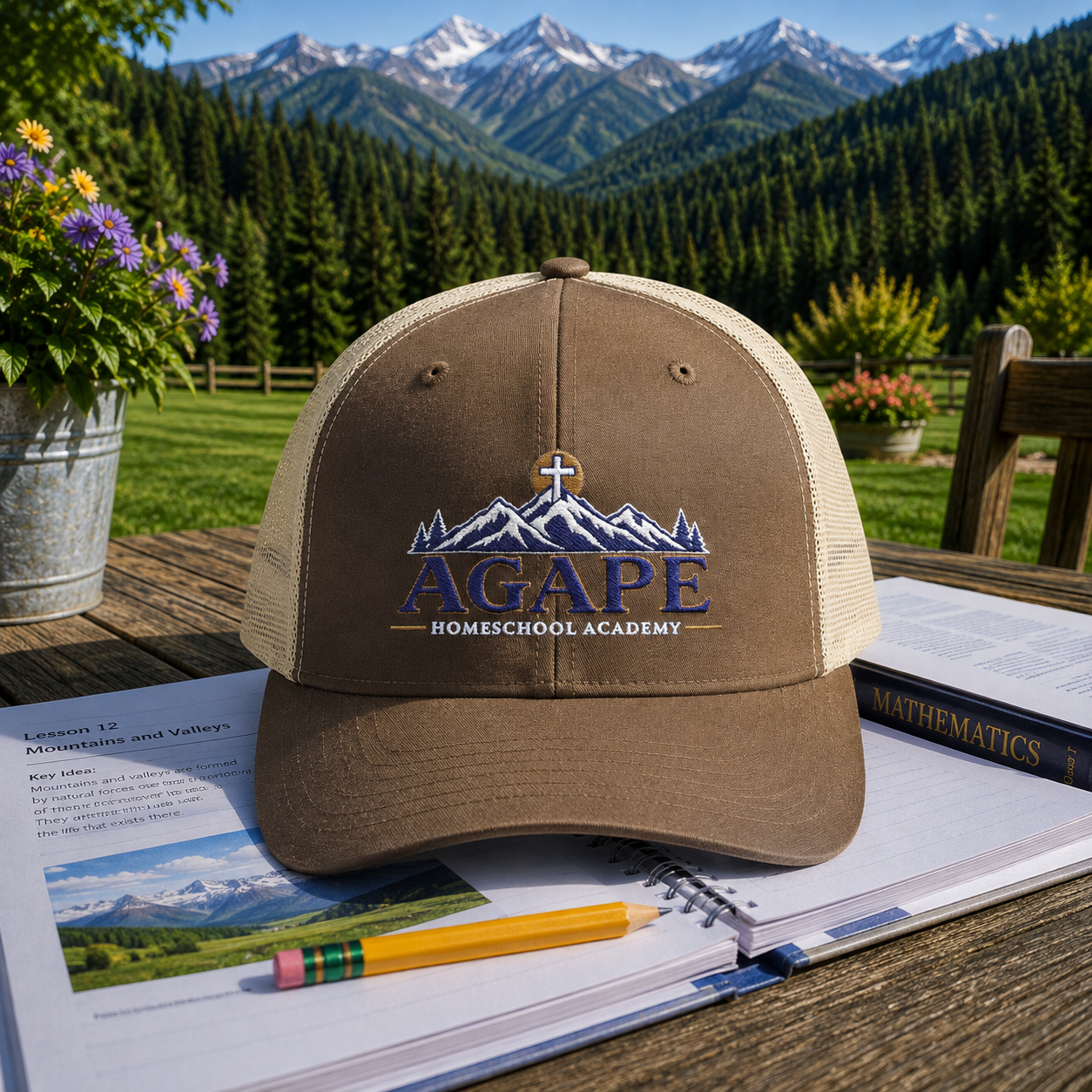 Agape Homeschool Academy Mountain Trucker Hat