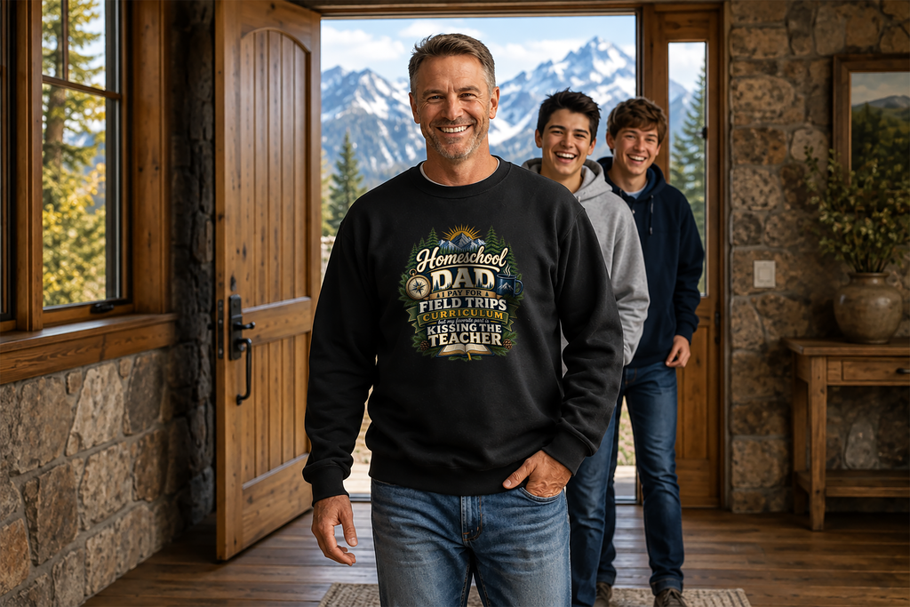 Funny Homeschool Dad Kiss The Teacher Sweatshirt