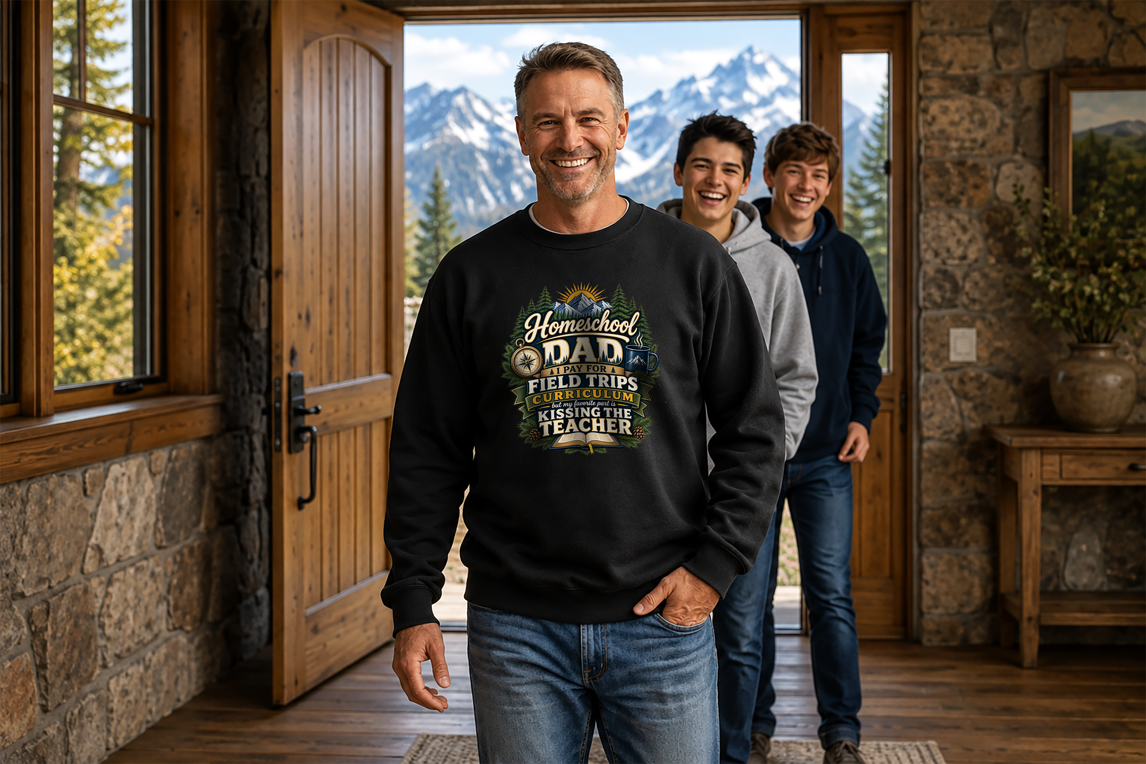 Funny Homeschool Dad Kiss The Teacher Sweatshirt