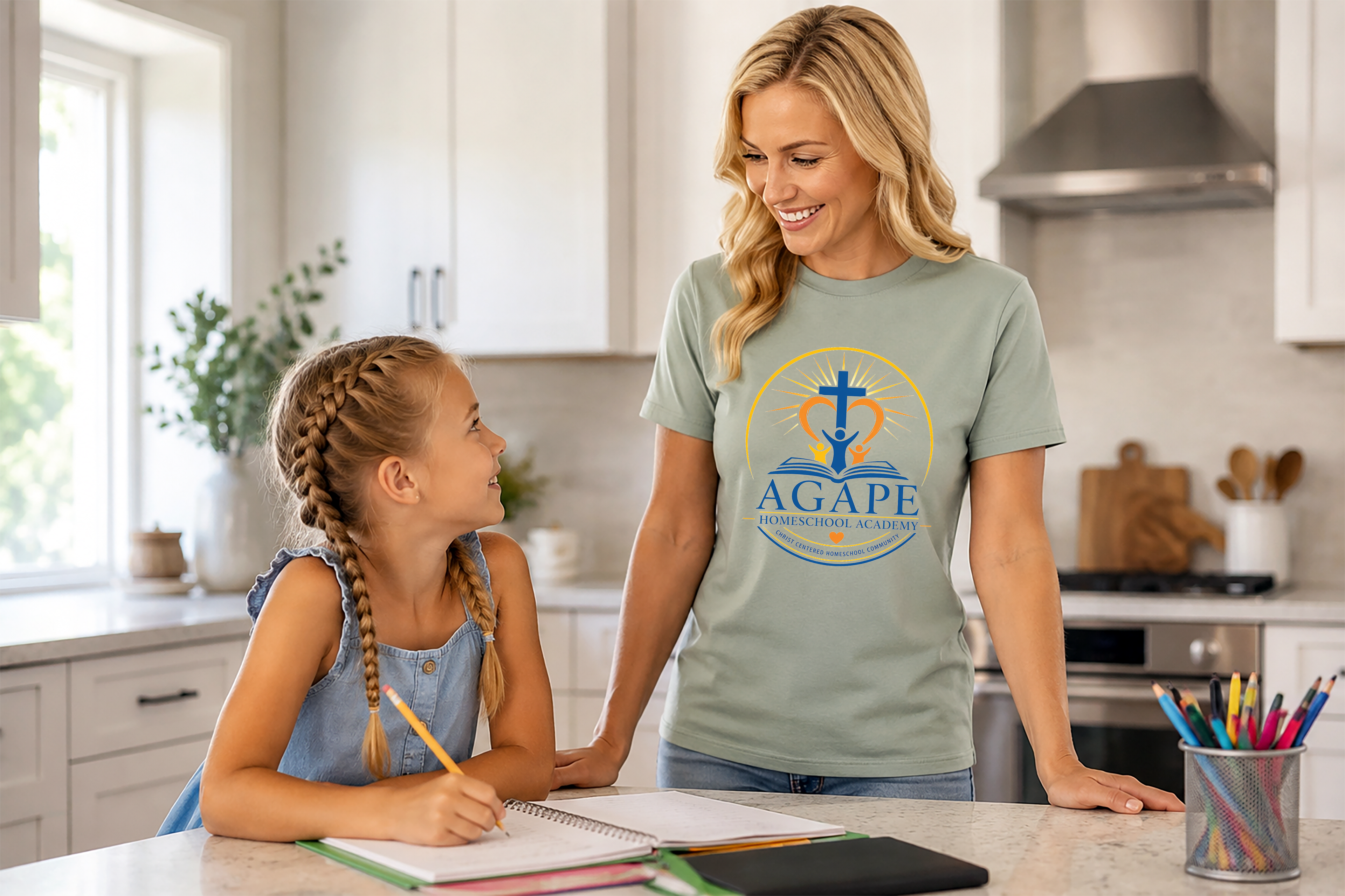 Adult Agape Homeschool Academy Logo Tee
