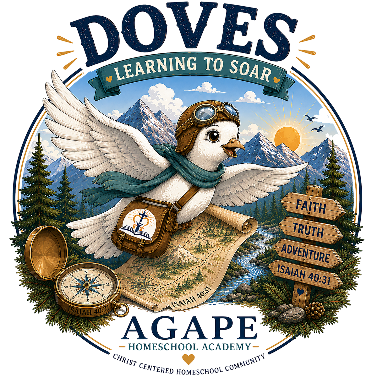 Doves Agape Homeschool Learning to Soar T-Shirt