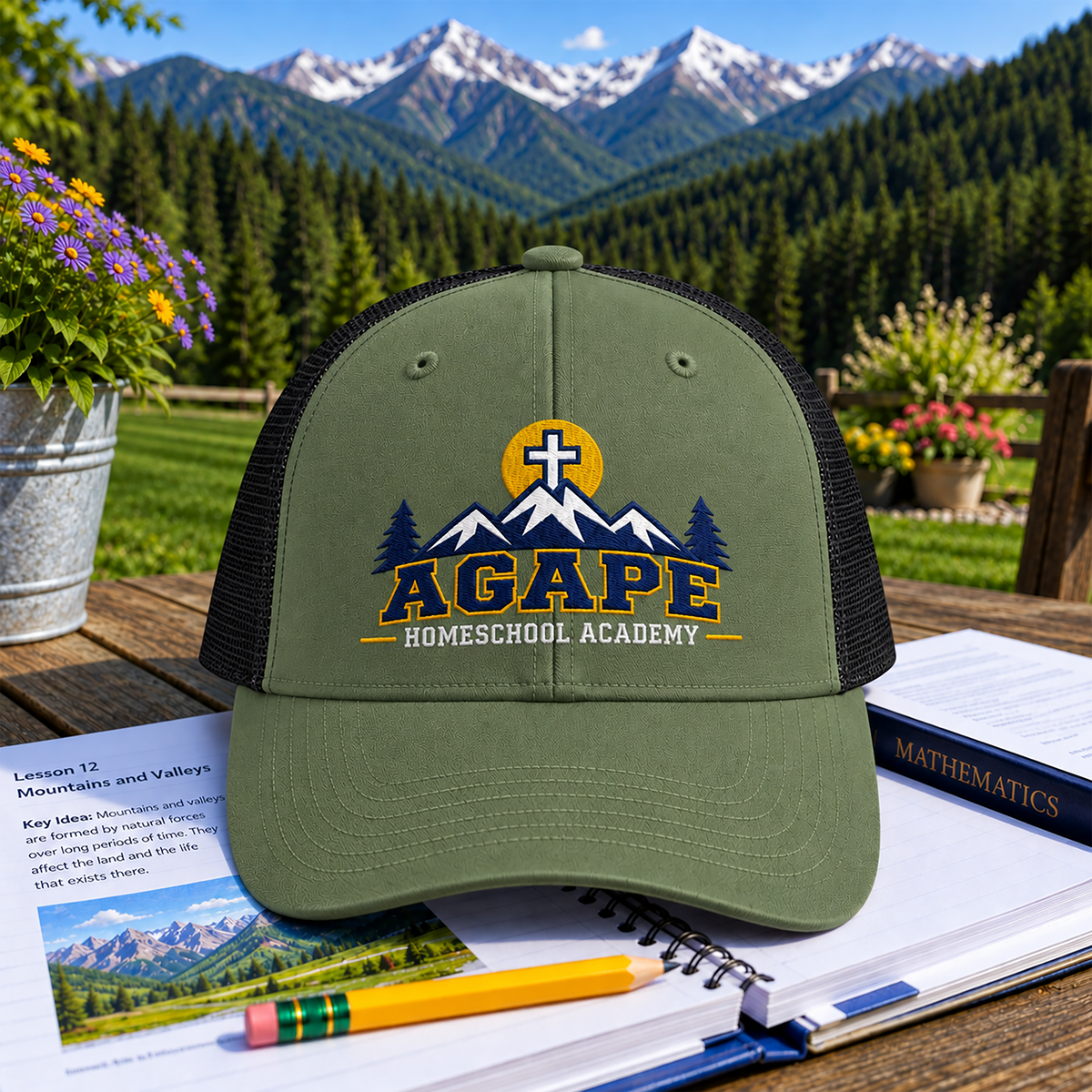 Agape Homeschool Academy Mountain Trucker Hat