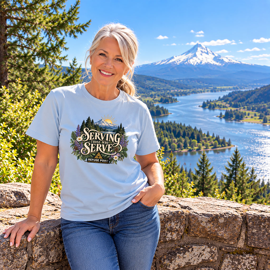 Refuge Point - Serving Those Who Serve Women's T-Shirt, Refuge Point First Responder Support, Ministry Volunteer Tee