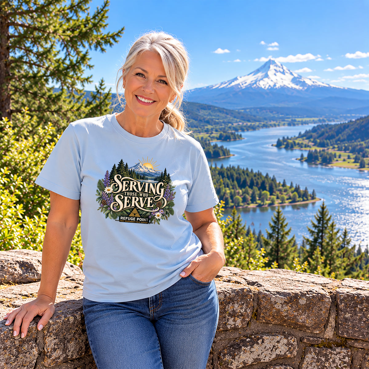Refuge Point - Serving Those Who Serve Women's T-Shirt, Refuge Point First Responder Support, Ministry Volunteer Tee