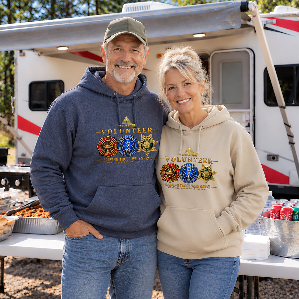 Refuge Point - Volunteer Serving Those Who Serve Hoodie, First Responder Support Pullover Hoodie