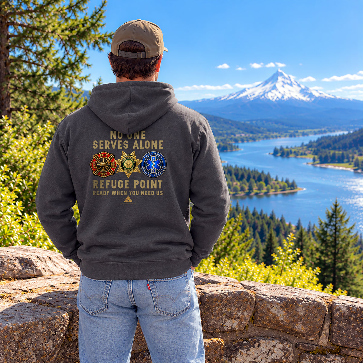 Refuge Point - No One Serves Alone Hoodie, Refuge Point First Responder Support Pullover Hoodie