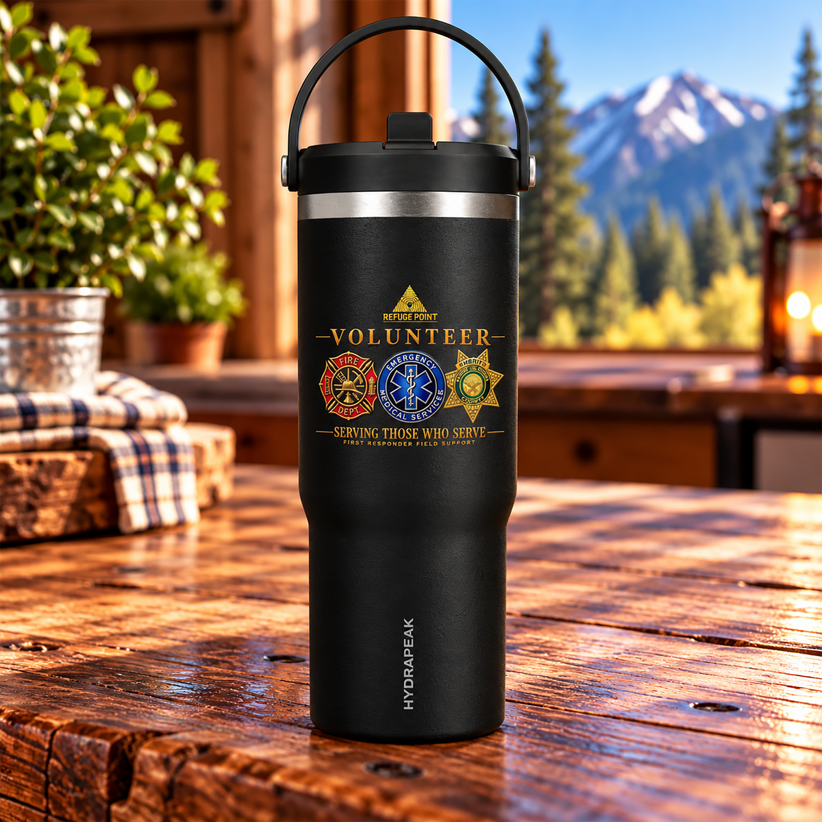 Refuge Point - Volunteer 32oz HydraPeak Nomad Tumbler, First Responder Insulated Travel Cup