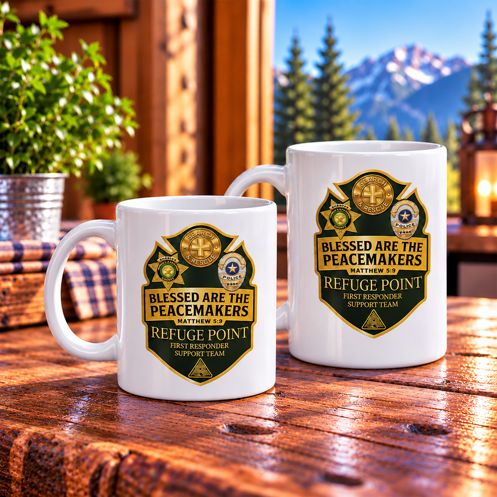 Refuge Point - Blessed Are the Peacemakers Coffee Mug, Matthew 5:9, Field Support Volunteer Coffee Cup, 11oz or 15oz