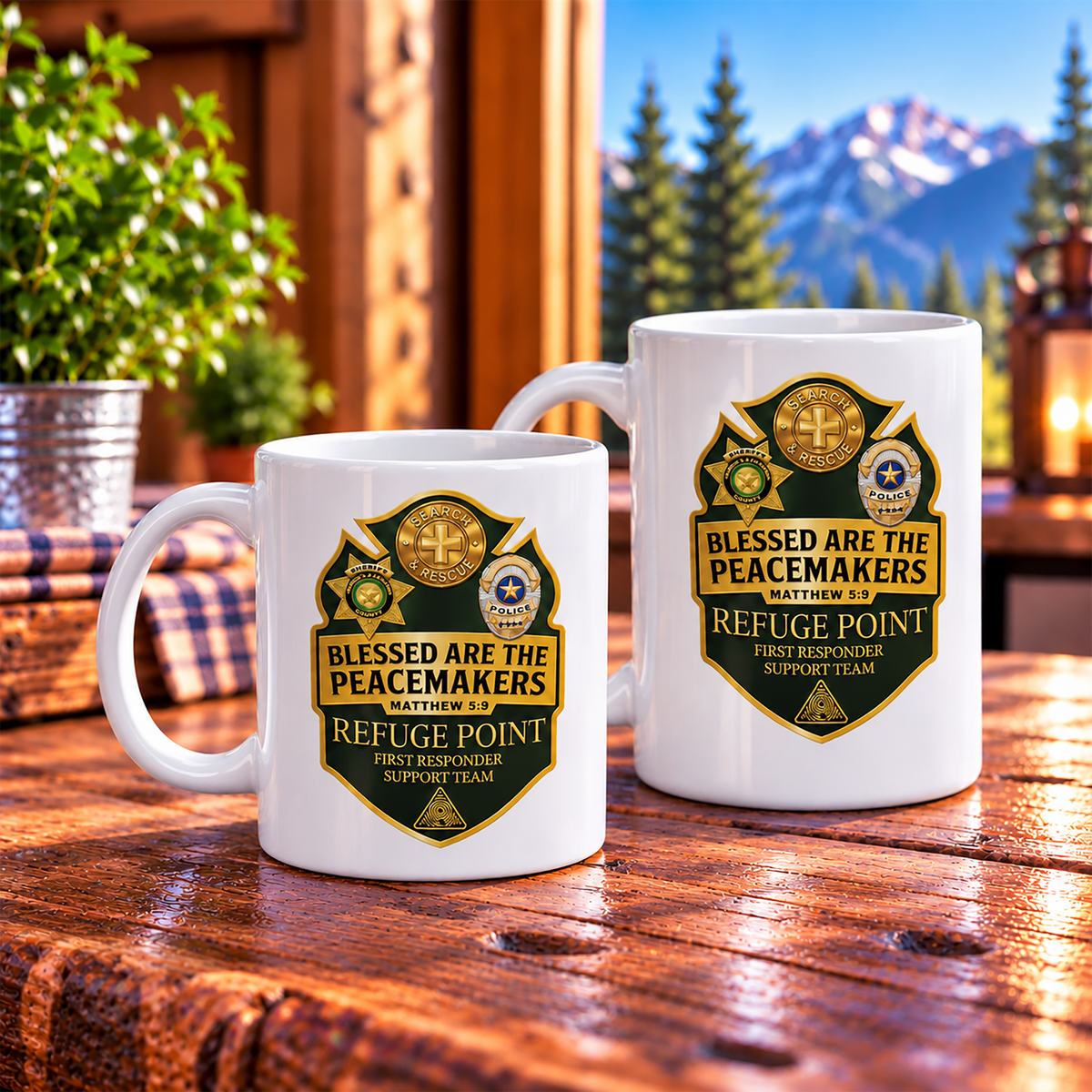 Refuge Point - Blessed Are the Peacemakers Coffee Mug, Matthew 5:9, Field Support Volunteer Coffee Cup, 11oz or 15oz