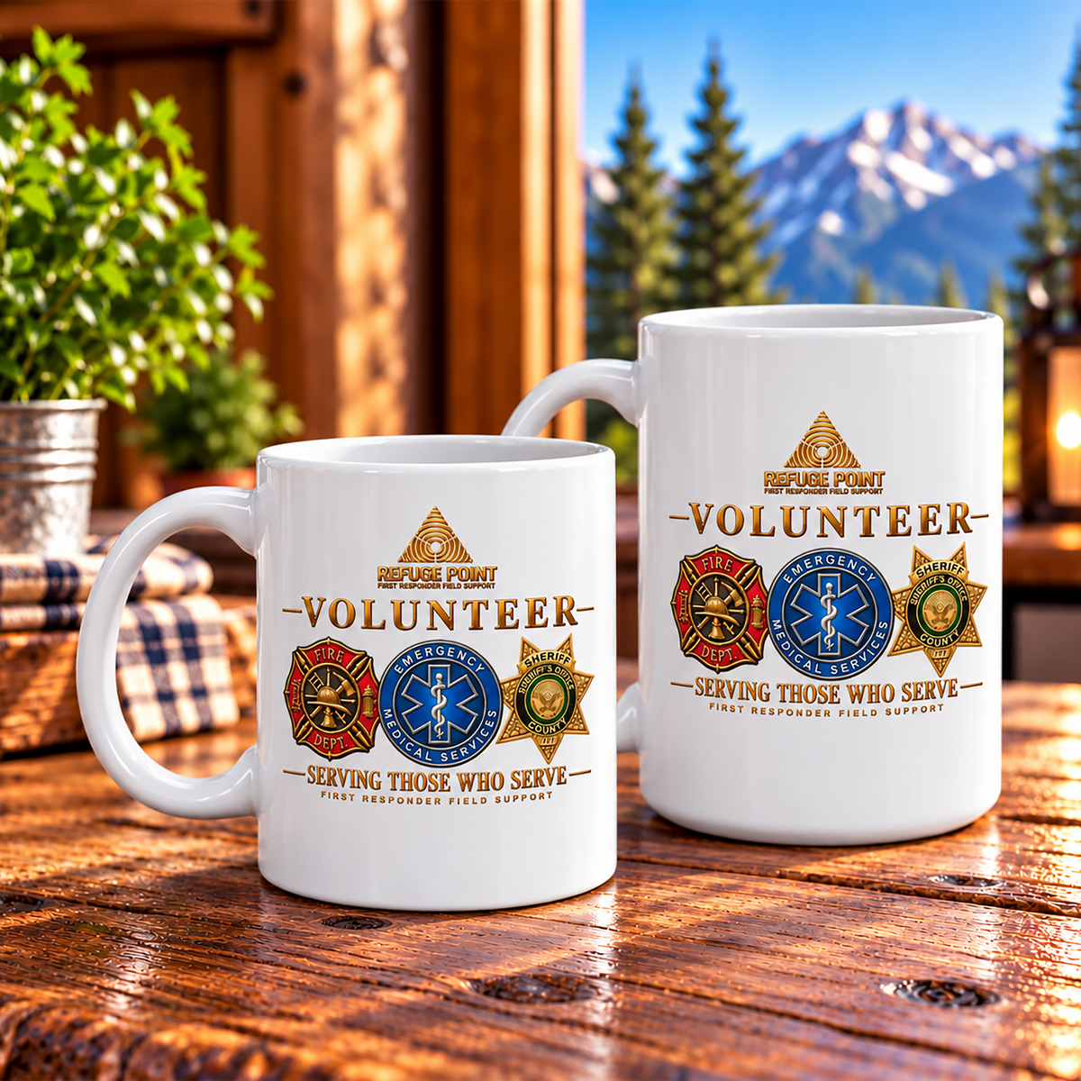 Refuge Point - Volunteer Coffee Mug, First Responder Field Support Volunteer Coffee Cup, 11oz or 15oz