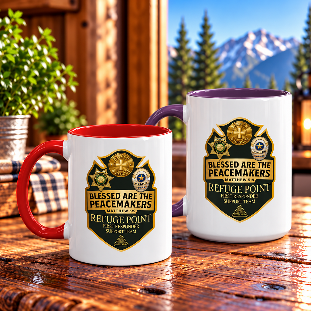Refuge Point - Coffee Mug, First Responder Field Support Volunteer Coffee Cup, 11oz or 15oz, Available in 11 Colors