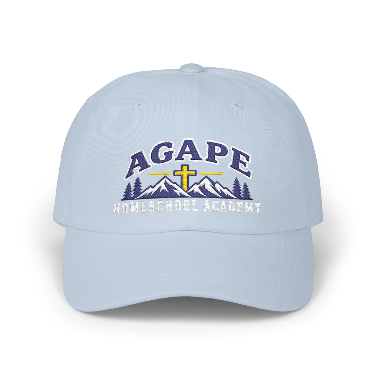 Agape Homeschool Academy Embroidered Mountain Cross Dad Hat