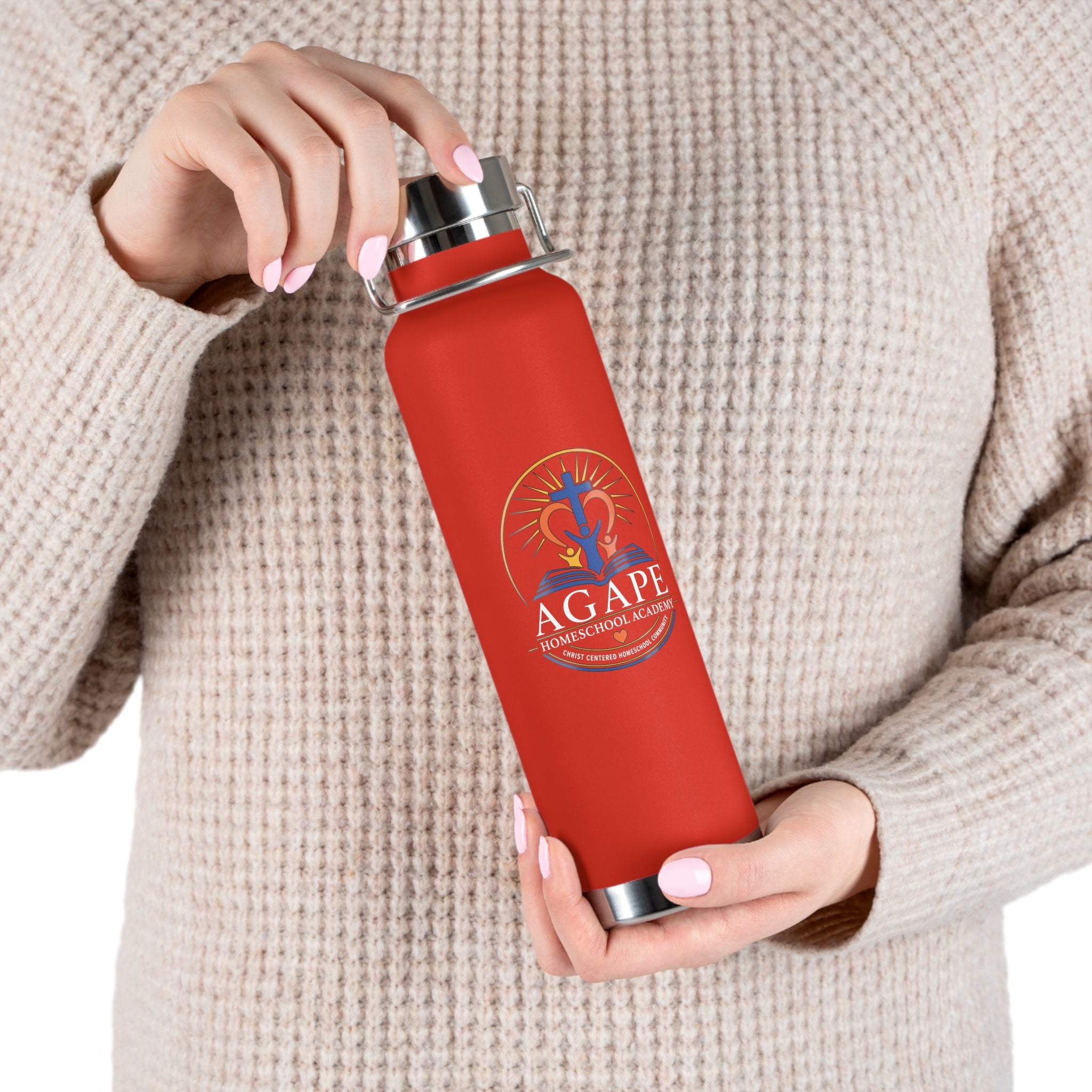 Agape Homeschool Academy Logo 22oz Insulated Water Bottle