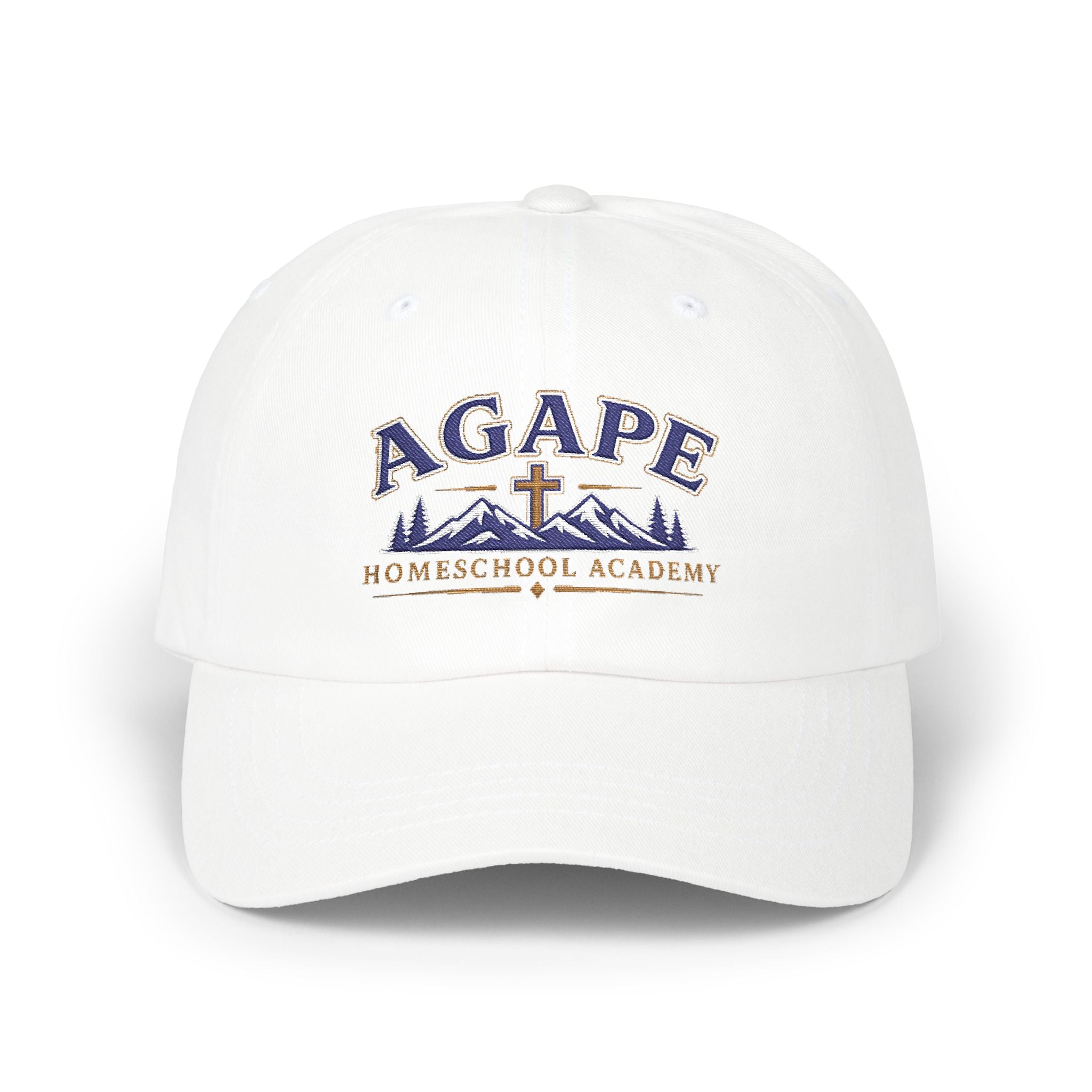 Agape Homeschool Academy Embroidered Mountain Cross Dad Hat
