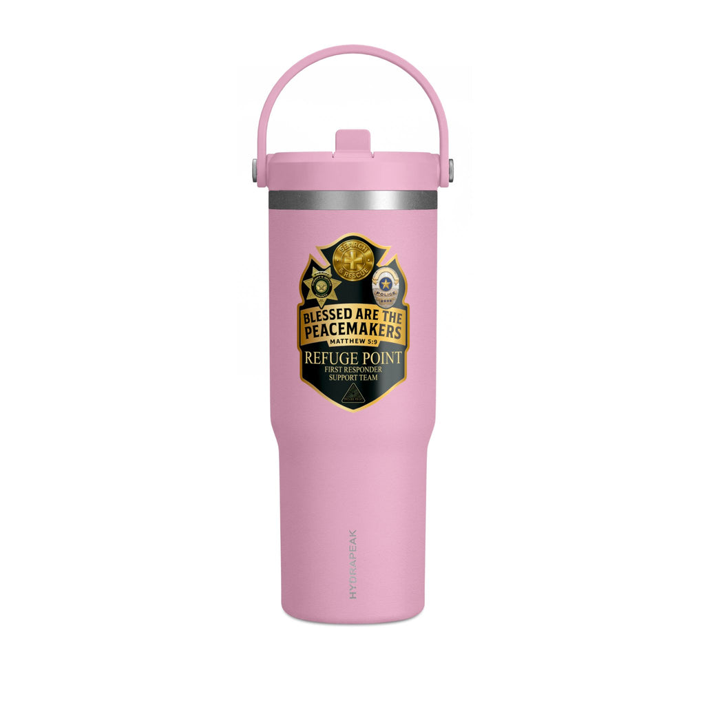 Refuge Point - Blessed Are the Peacemakers 32oz HydraPeak Nomad Tumbler, Matthew 5:9 First Responder Insulated Travel Cup