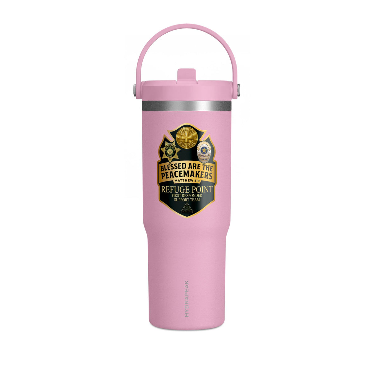 Copy of Refuge Point - Blessed Are the Peacemakers 32oz HydraPeak Nomad Tumbler, Matthew 5:9 First Responder Insulated Travel Cup