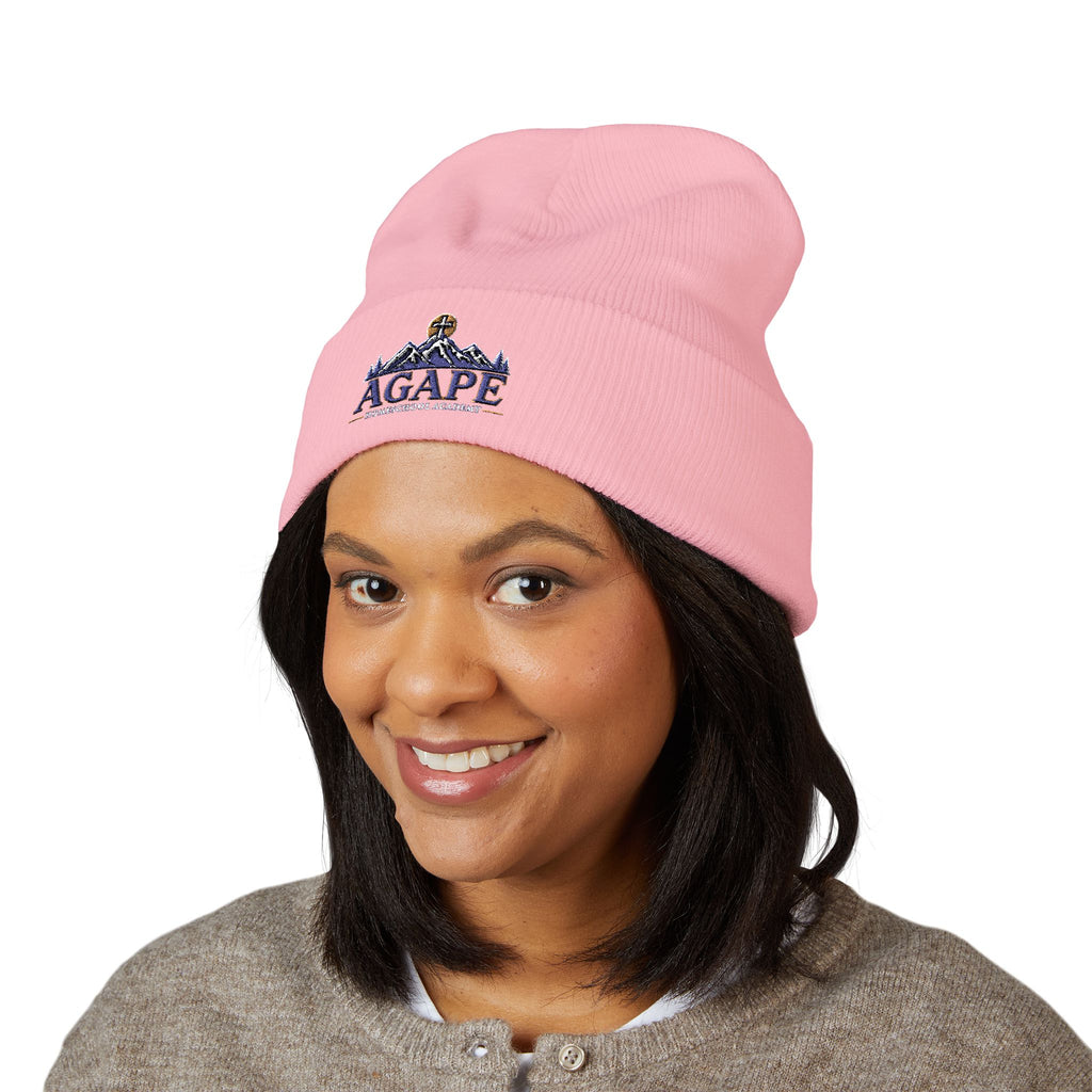 Agape Homeschool Academy Mountain Embroidered Knit Beanie