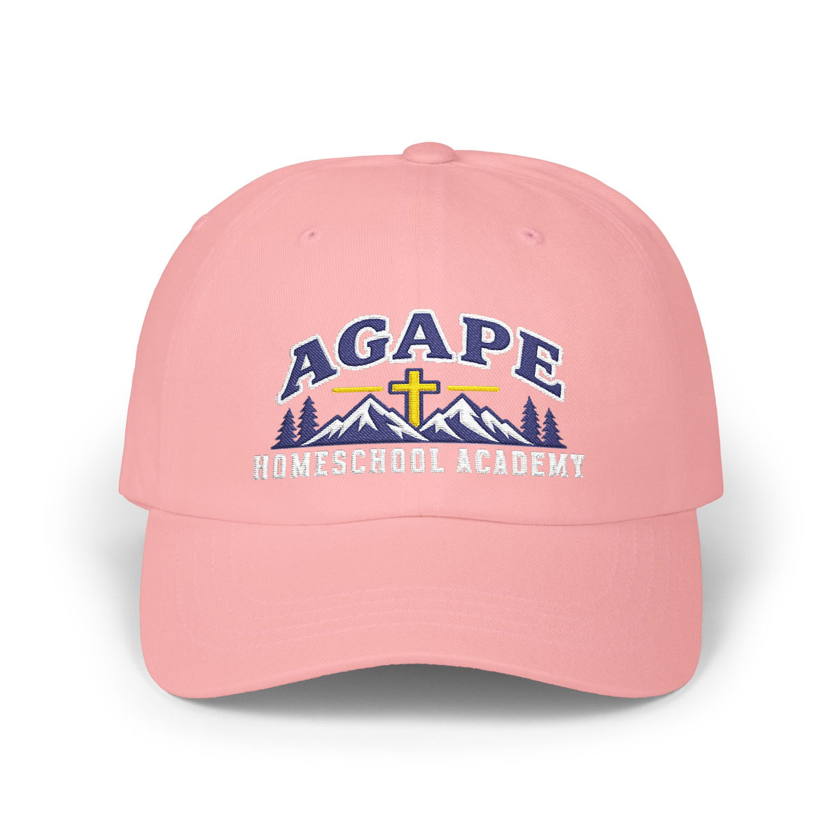 Agape Homeschool Academy Embroidered Mountain Cross Dad Hat