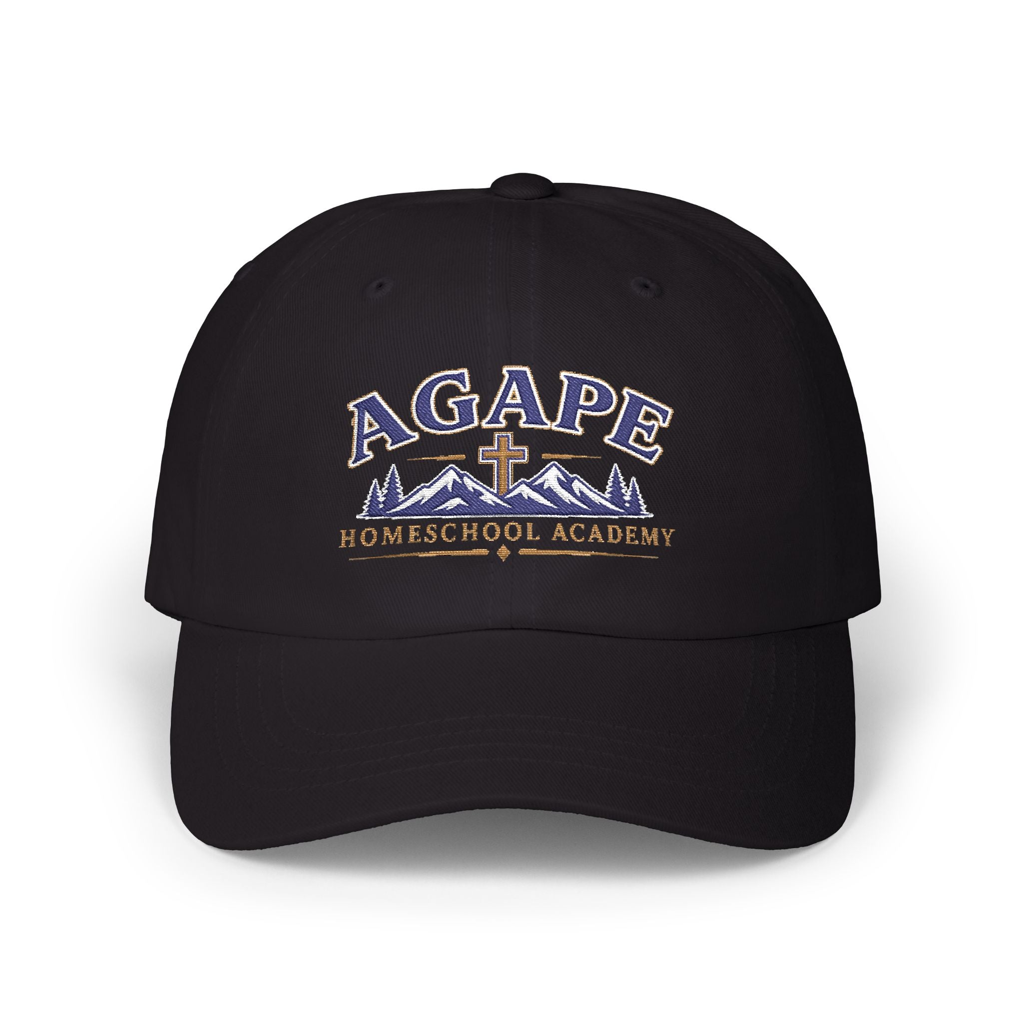 Agape Homeschool Academy Embroidered Mountain Cross Dad Hat