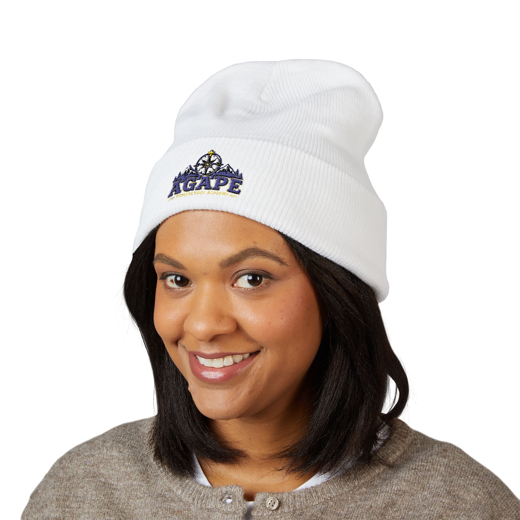 Agape Homeschool Academy Compass Embroidered Knit Beanie