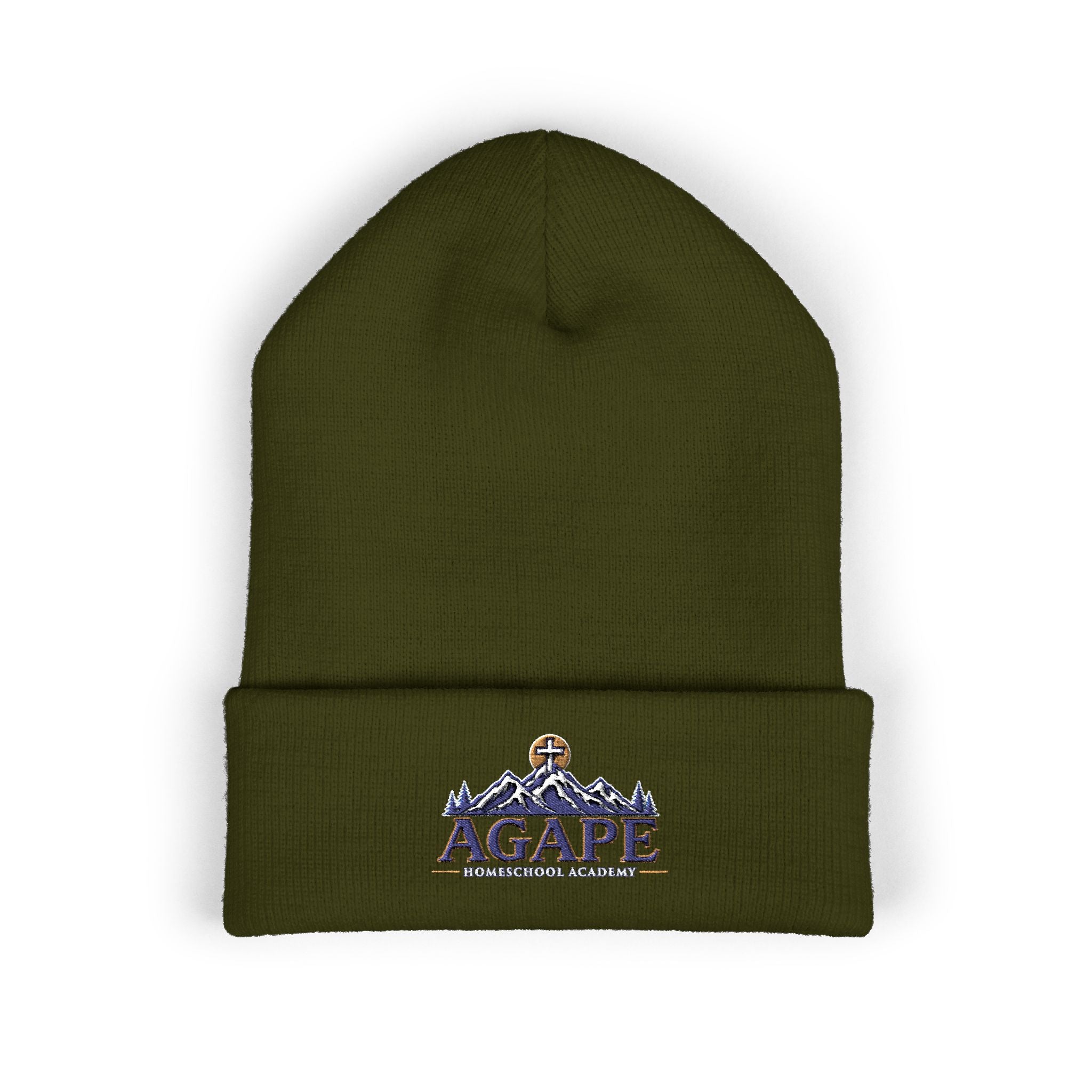Agape Homeschool Academy Mountain Embroidered Knit Beanie